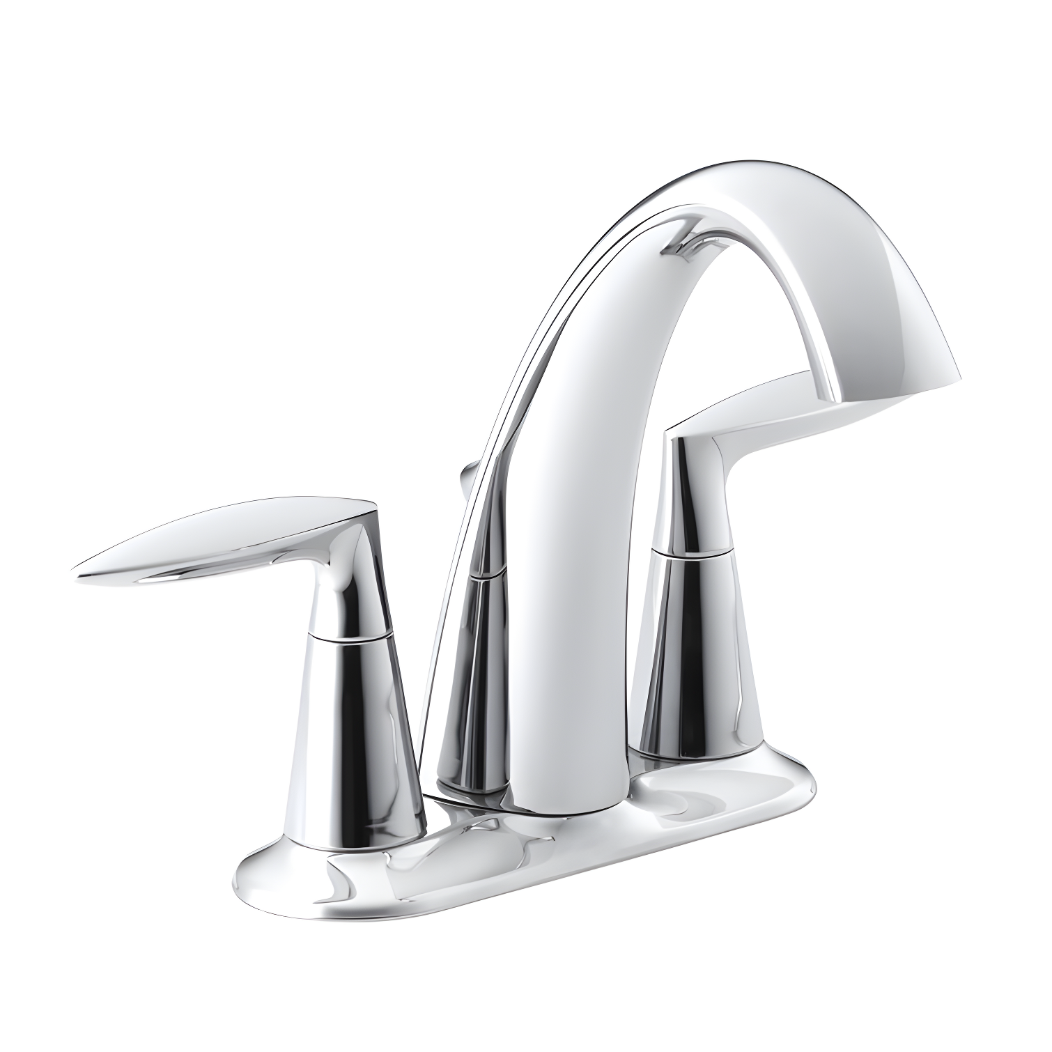 Alteo High Arc 4" Centerset Polished Chrome Double Handle Bathroom Faucet