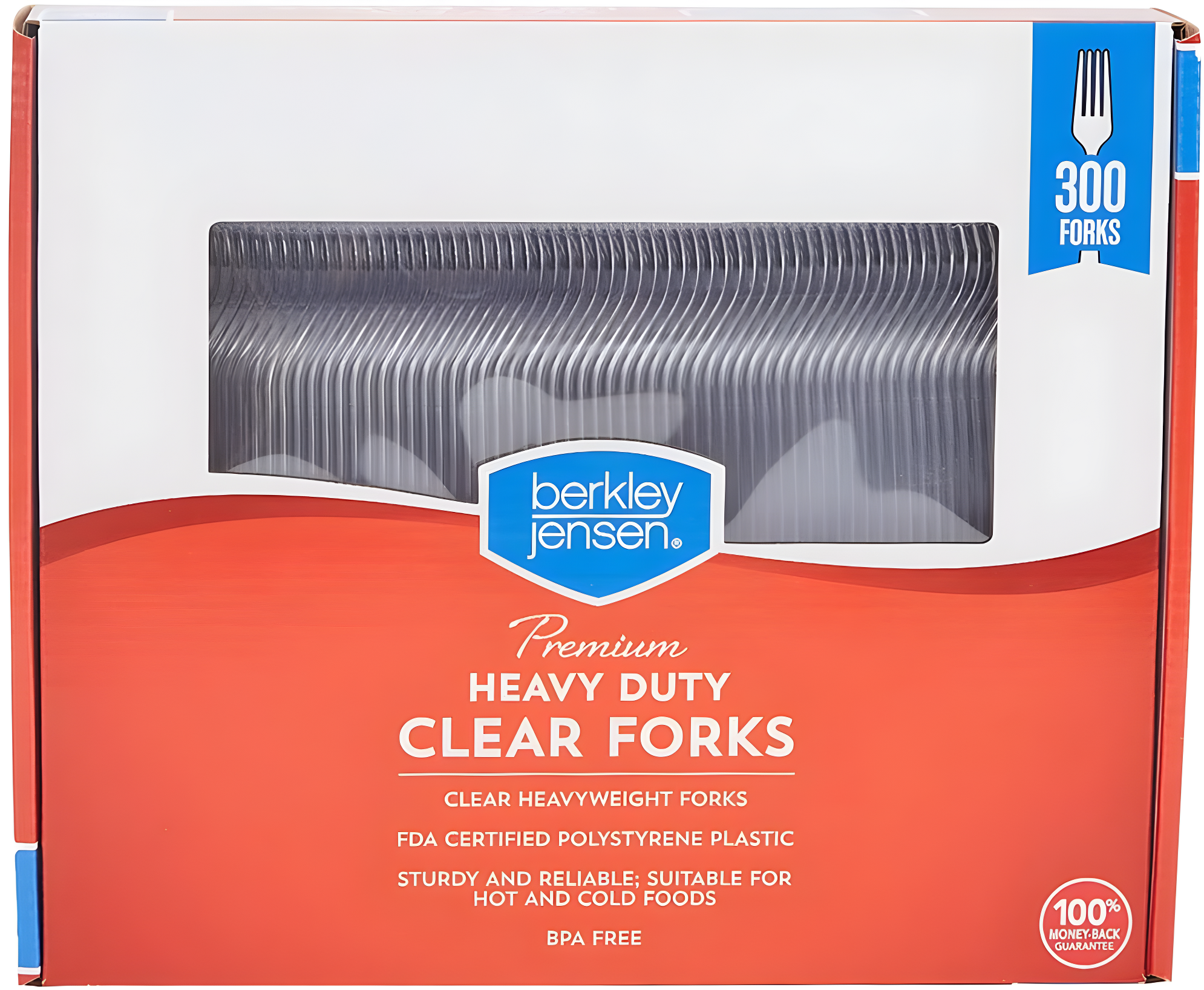 Heavy Duty Clear Plastic Forks, 300 Count