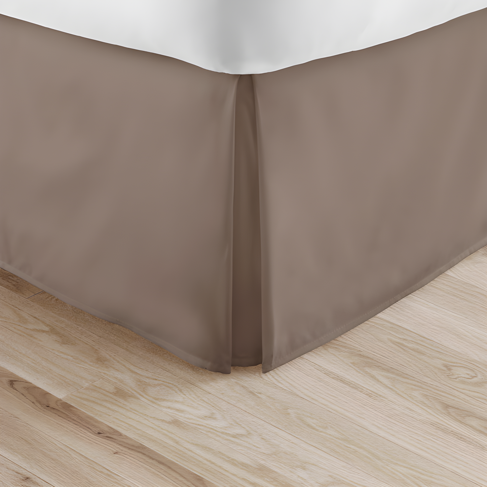 Taupe Twin Pleated Microfiber Bed Skirt