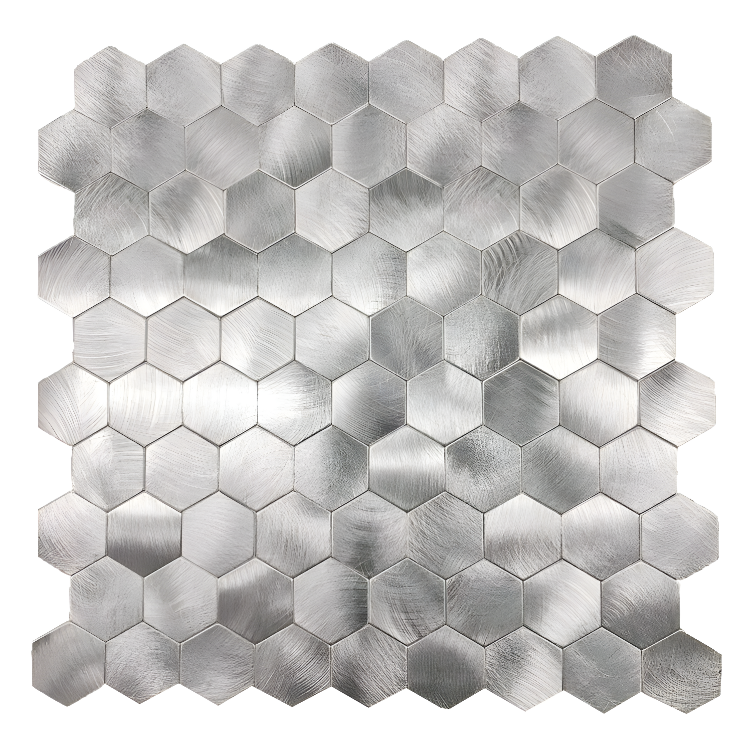 12'' Silver Hexagon Self-Adhesive PVC Mosaic Tile