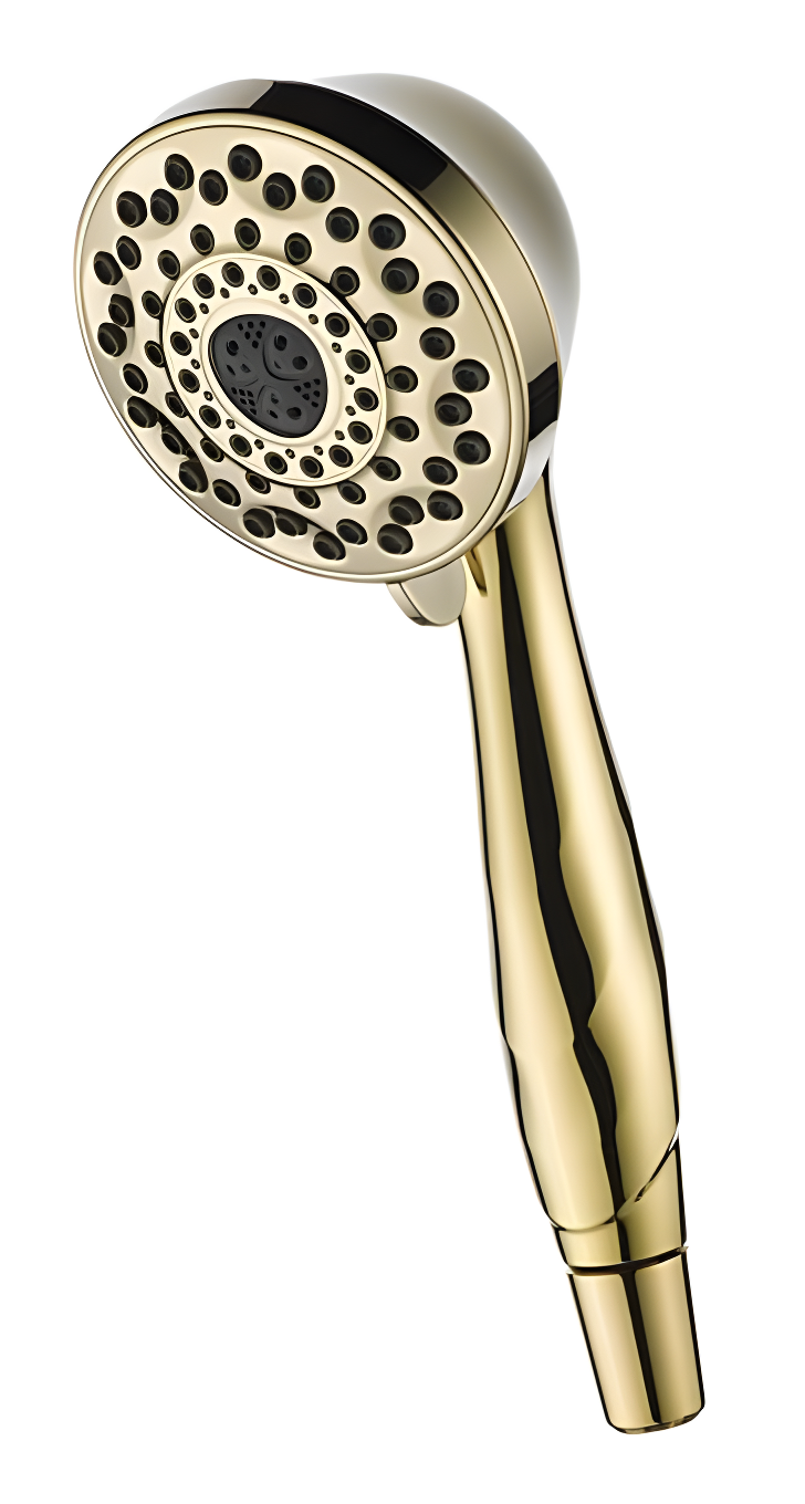 Polished Brass Multi-Head Handheld Shower with Pulse