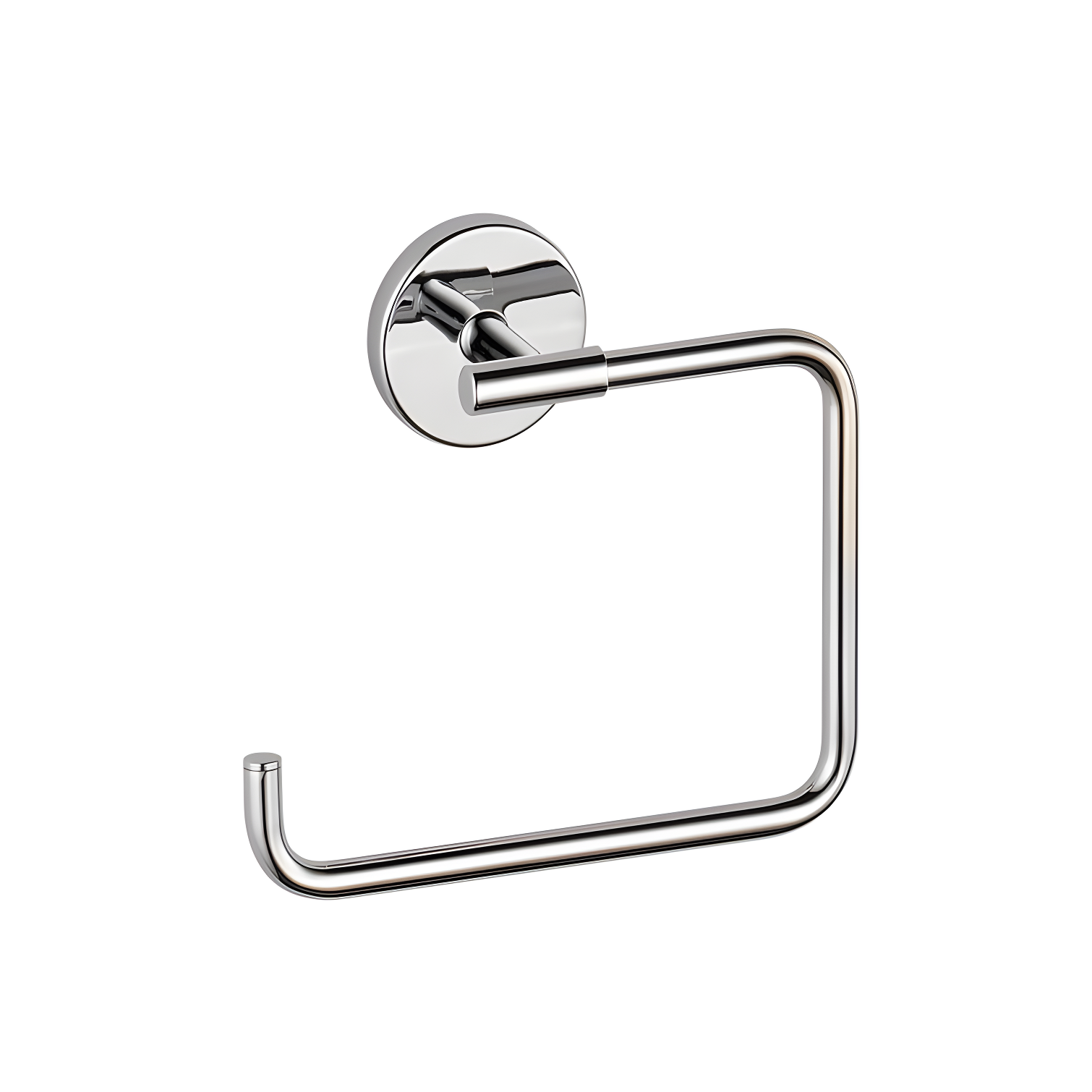 Chrome Wall Mounted Square Open Towel Ring