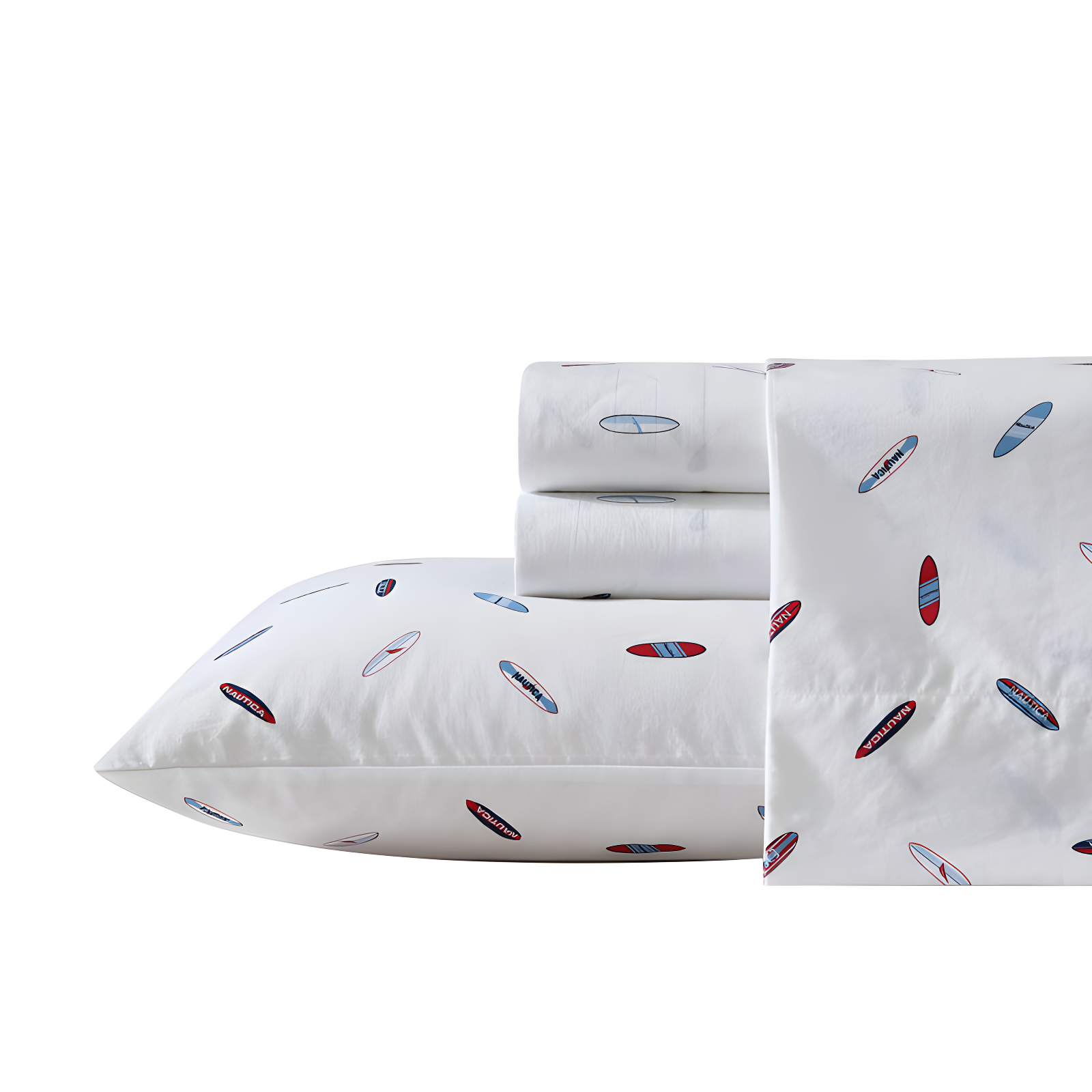 King White Cotton Percale Printed Sheet Set