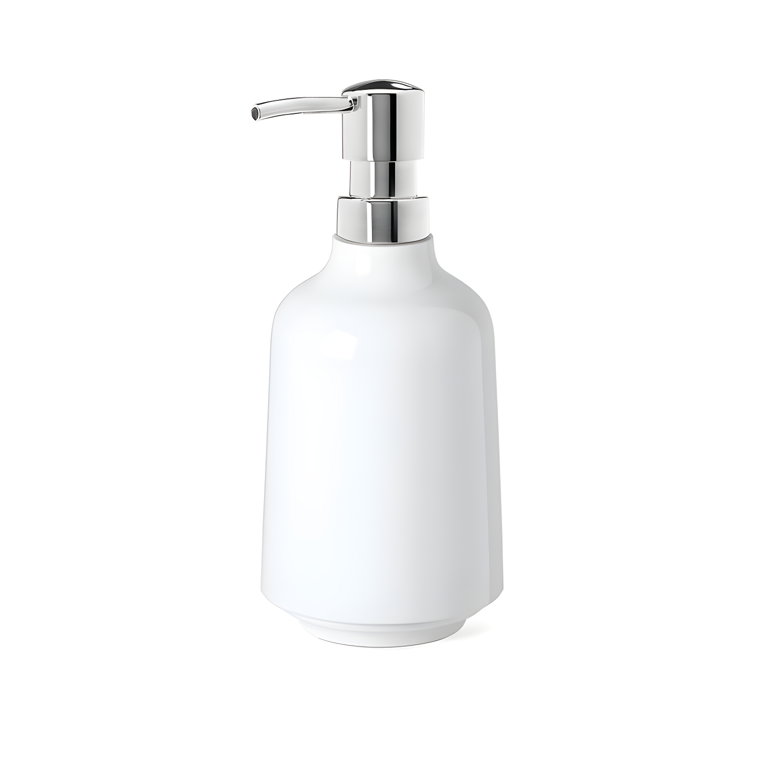 White Glossy Melamine Countertop Soap Dispenser