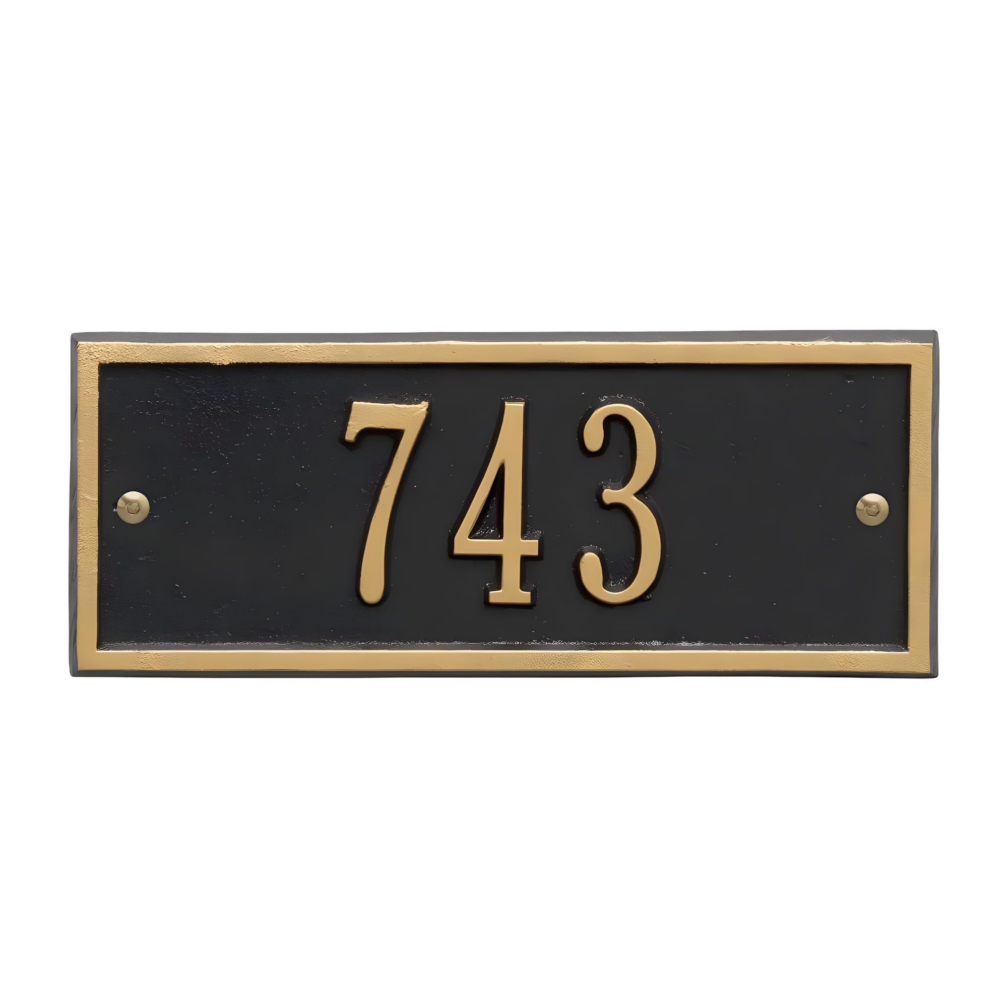 Hartford Rectangular Black and Gold Metal Address Plaque