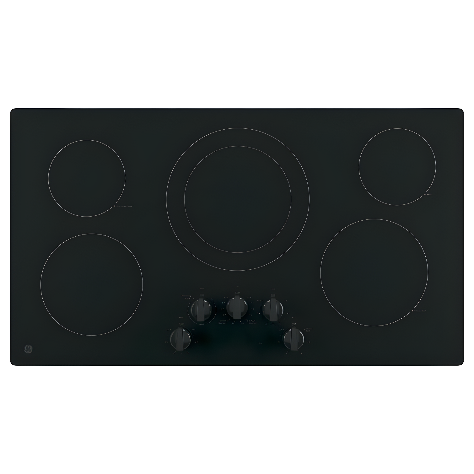 36" Black Ceramic Electric Cooktop with 5 Burners