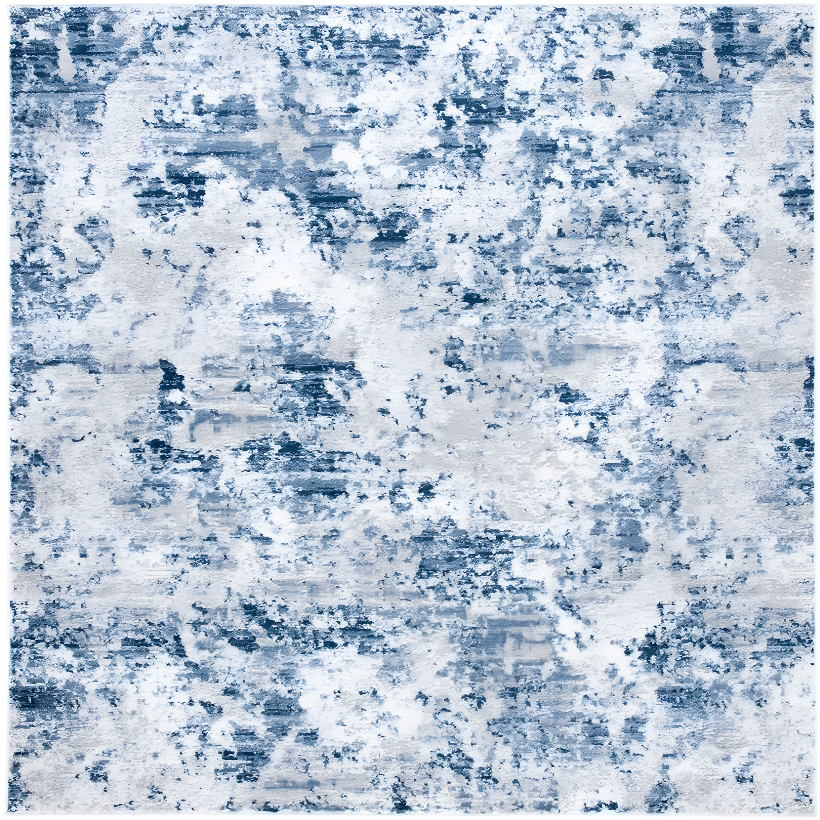 Amelia Navy and Gray Abstract Square Rug