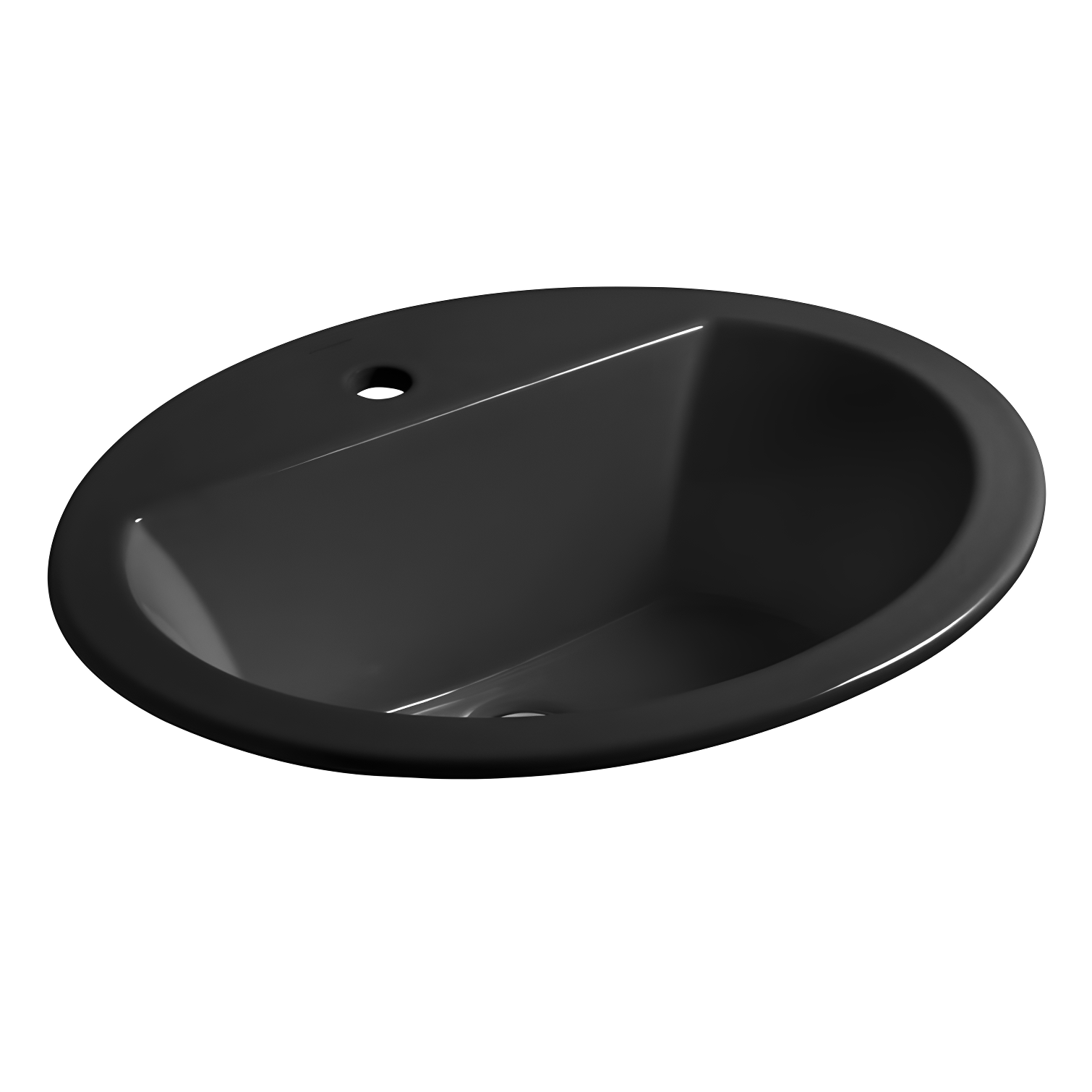 Bryant Black Ceramic Oval Drop-In Bathroom Sink