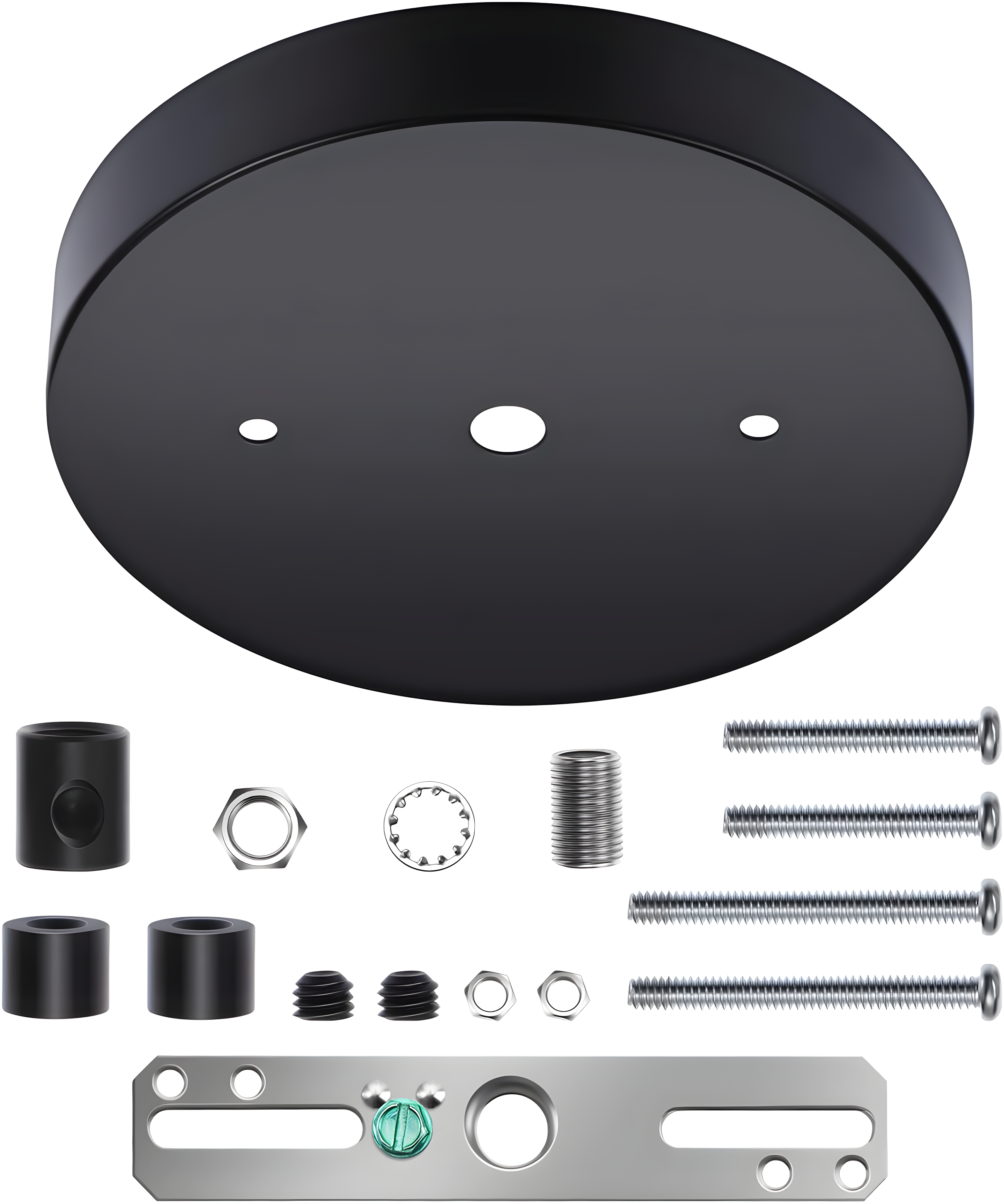 Black Matte Ceiling Lighting Canopy Kit with Mounting Hardware