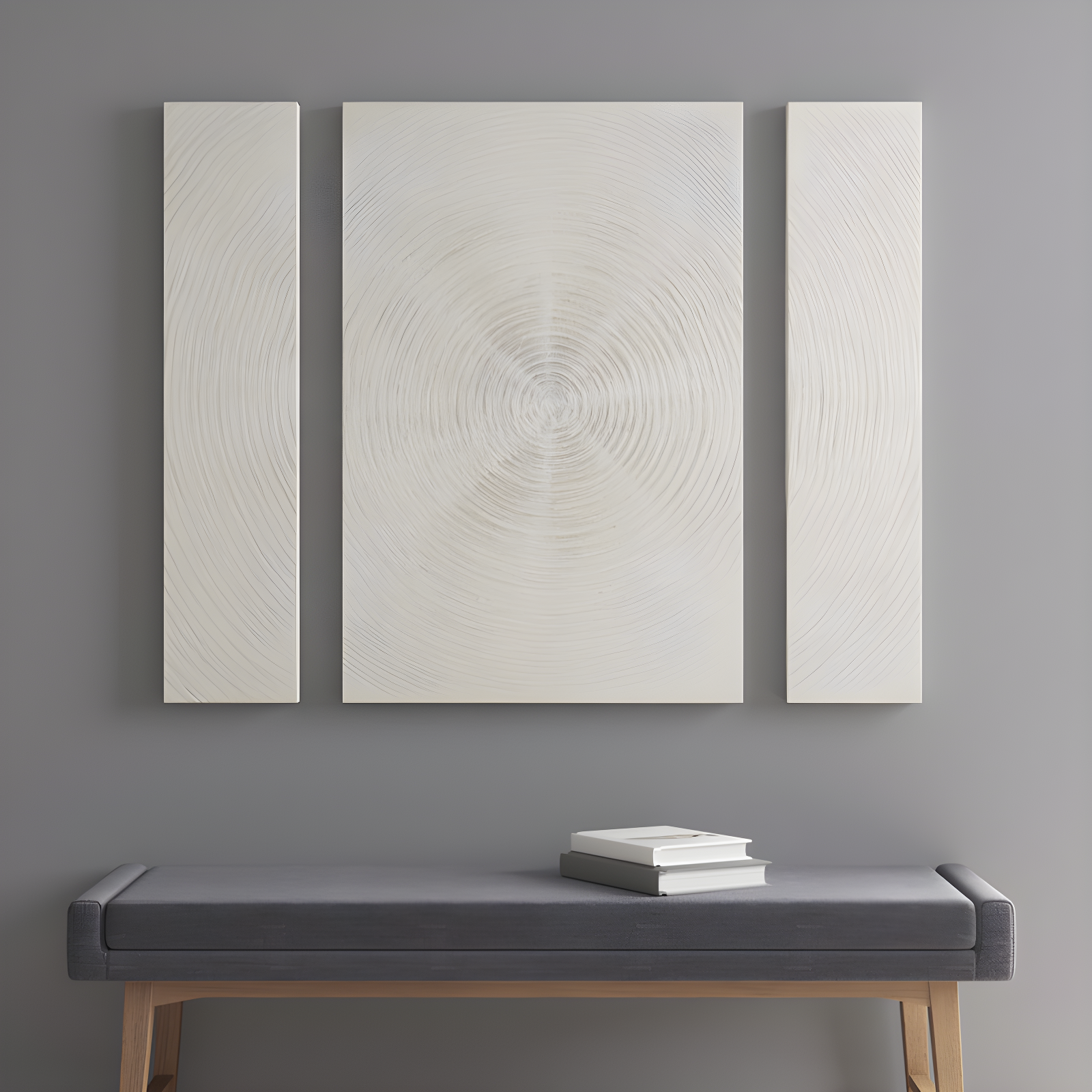 Silver Sand Hand Embellished Abstract 3-Piece Canvas Wall Art Set