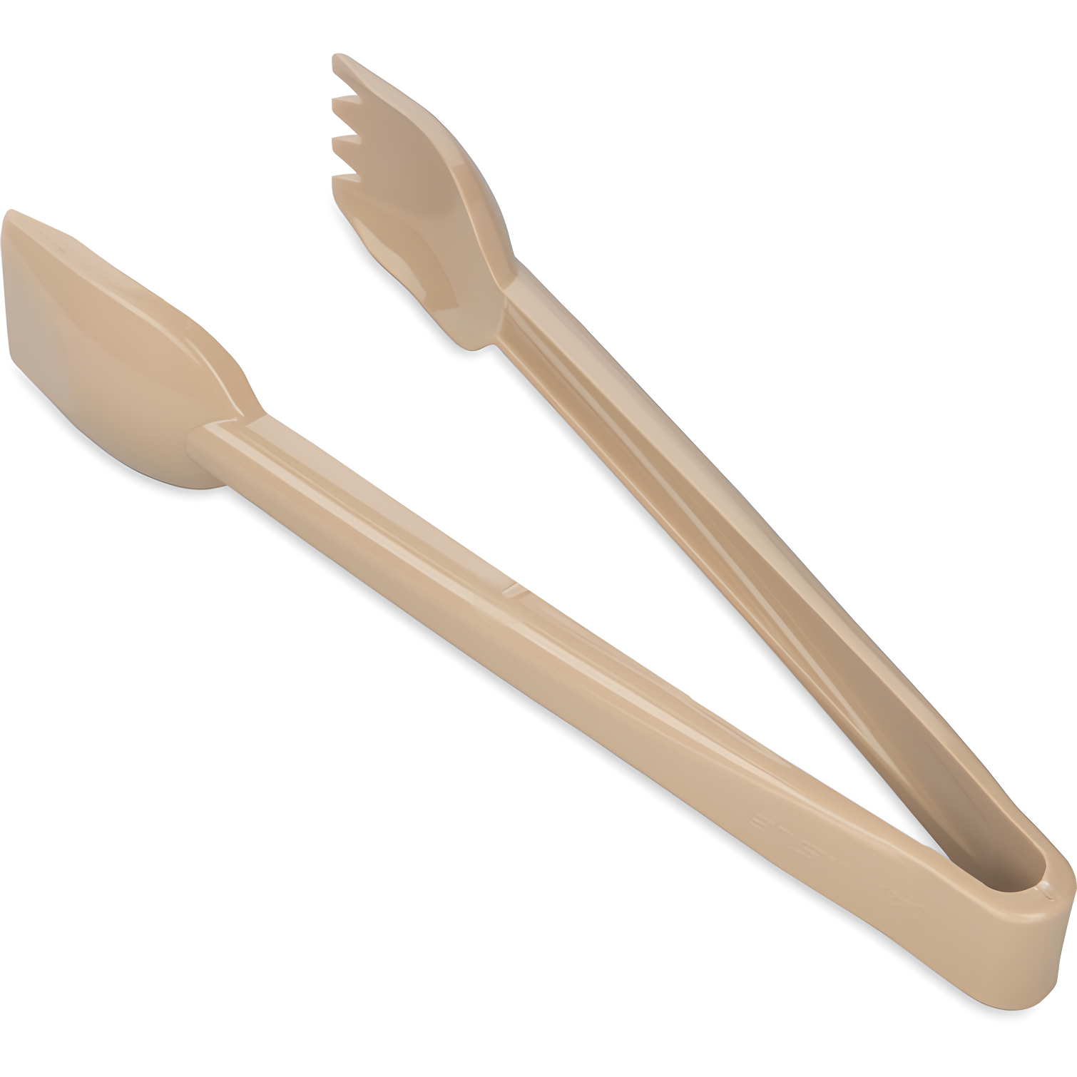 Beige 6" Heat-Resistant Plastic Kitchen Tongs