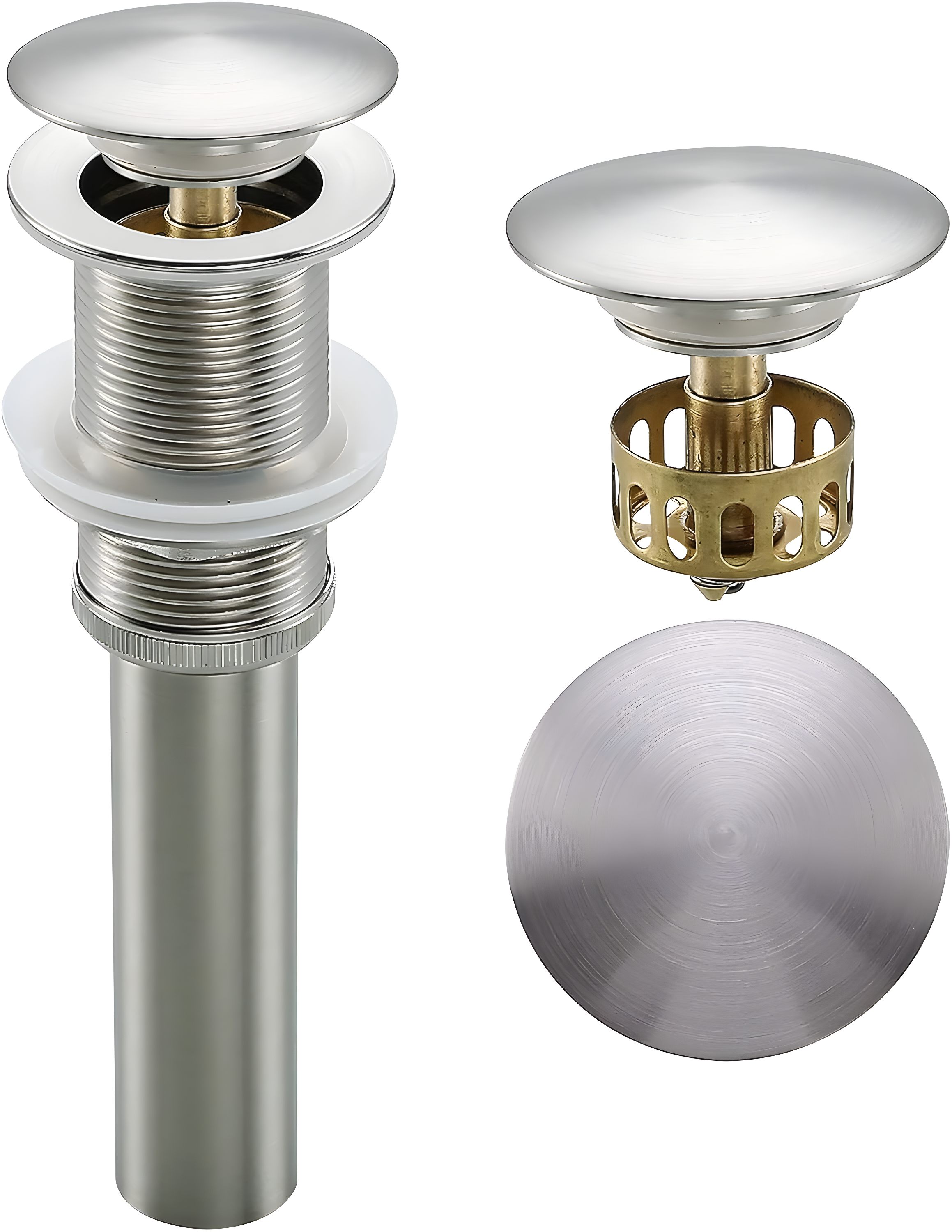 Brushed Nickel Solid Brass Bathroom Sink Drain Stopper