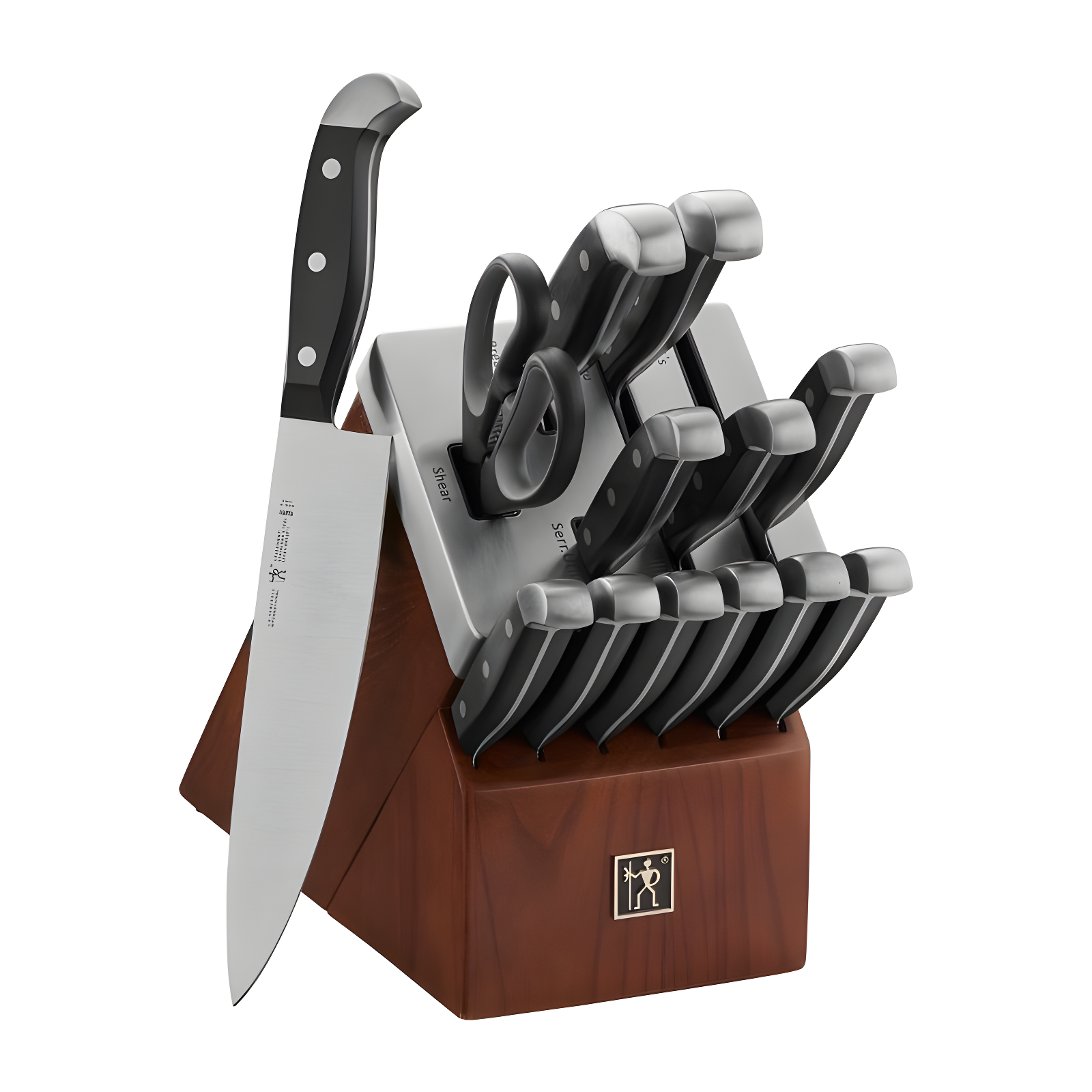 Henckels 14-Piece Dark Wood Self-Sharpening Knife Block Set