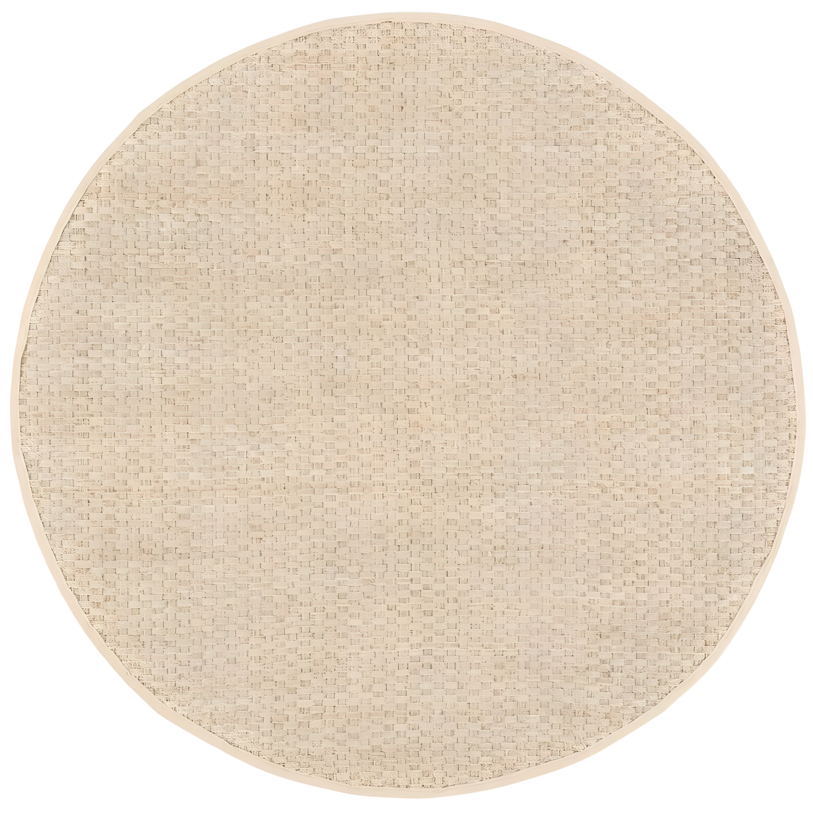 Natural Beige Round Seagrass Area Rug with Cotton Border