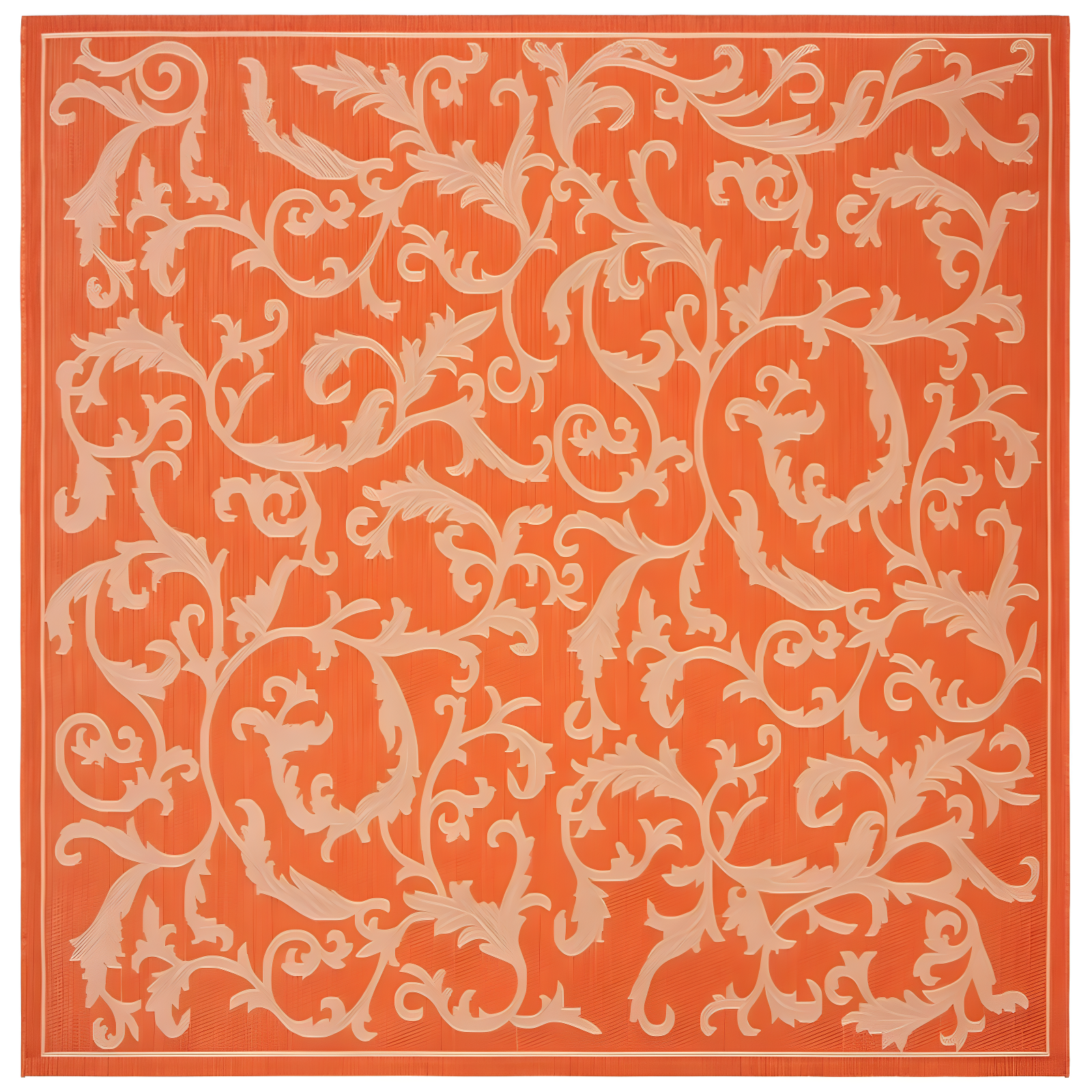 Terracotta and Natural Square Synthetic Outdoor Rug 79"