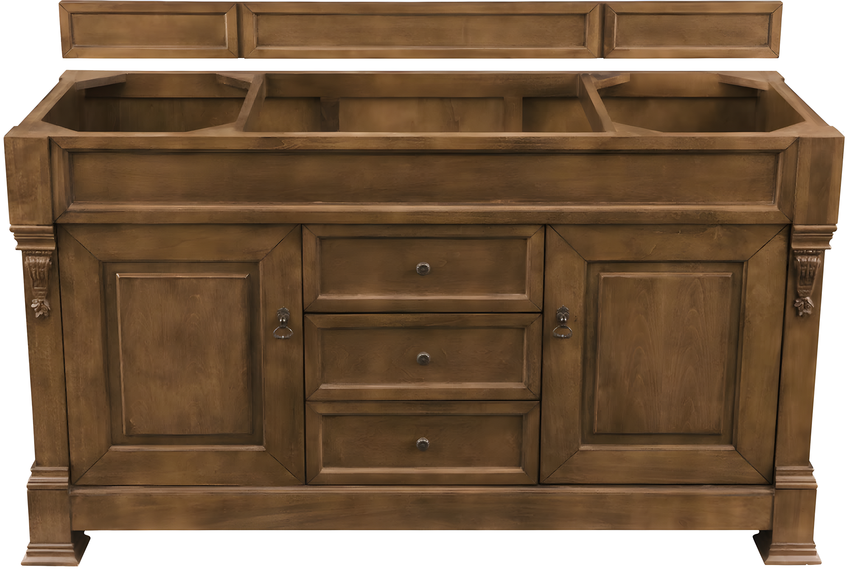 Country Oak 60" Single Freestanding Vanity Base with Light Wood Finish