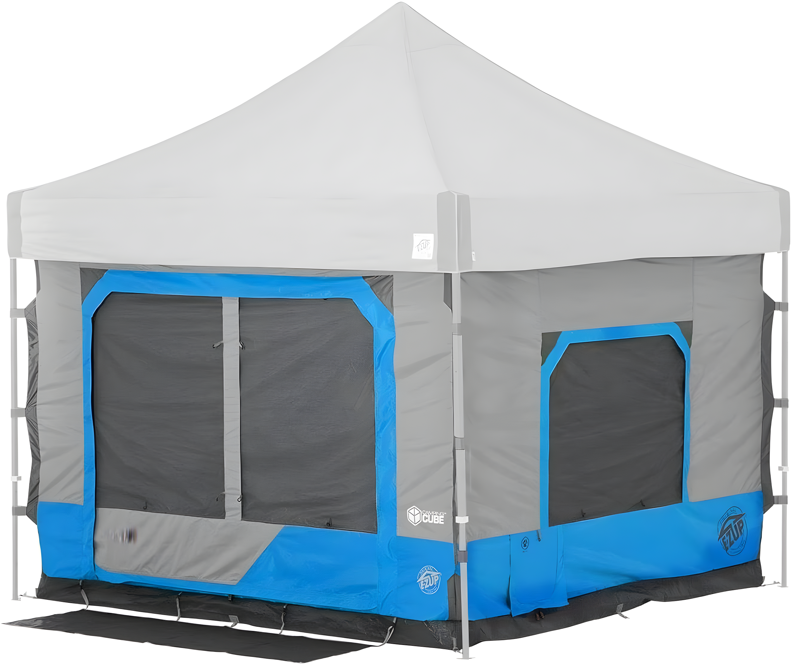 E-Z UP 10' x 10' Gray and Blue Camping Cube Tent