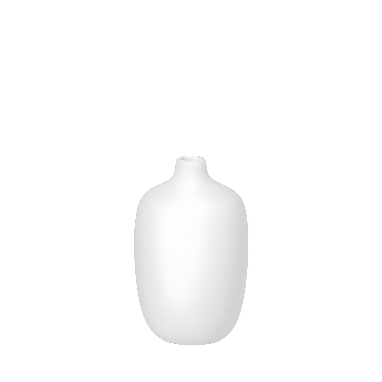 White Ceramic Bouquet Table Vase with Organic Silhouette