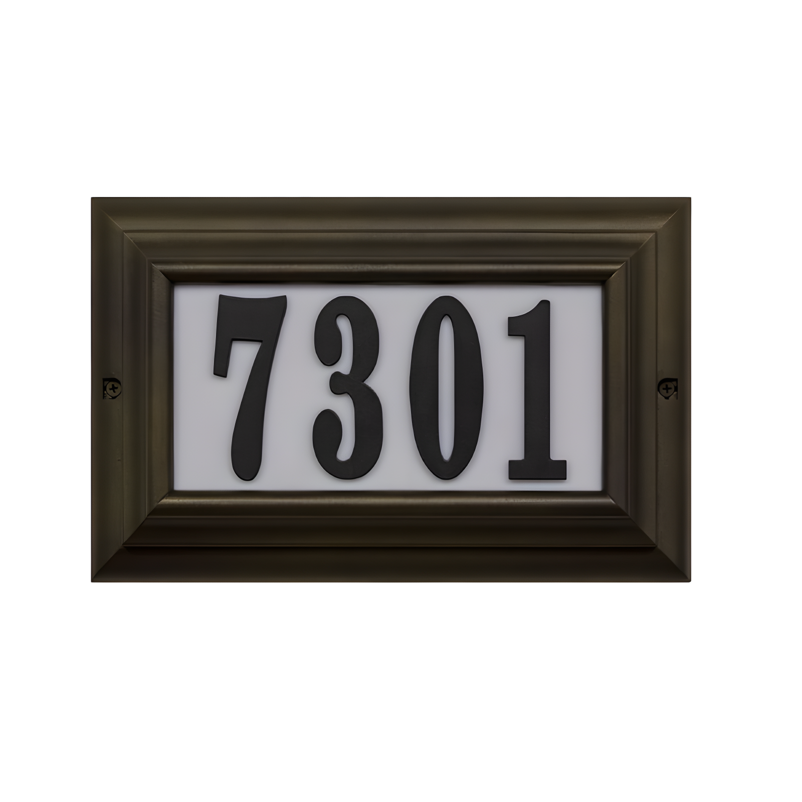 Large Oil Rub Bronze Metal Lighted Address Plaque