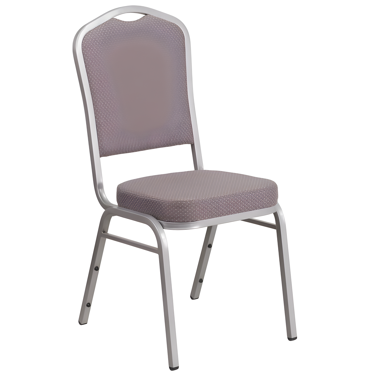 Gray Dot Fabric Silver Frame Stacking Banquet Chair