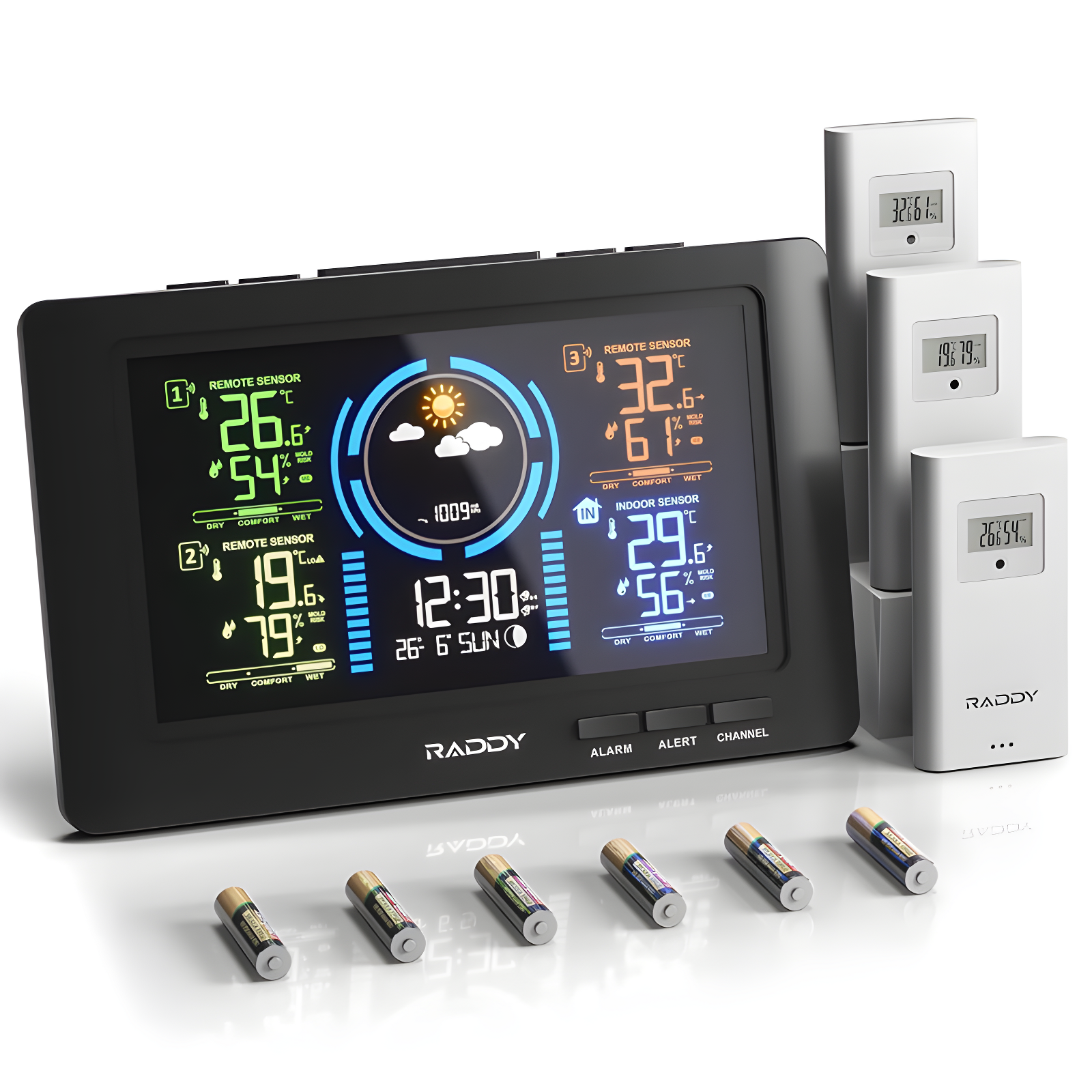 Raddy 7.5'' Wireless Weather Station with Color Display and Sensors