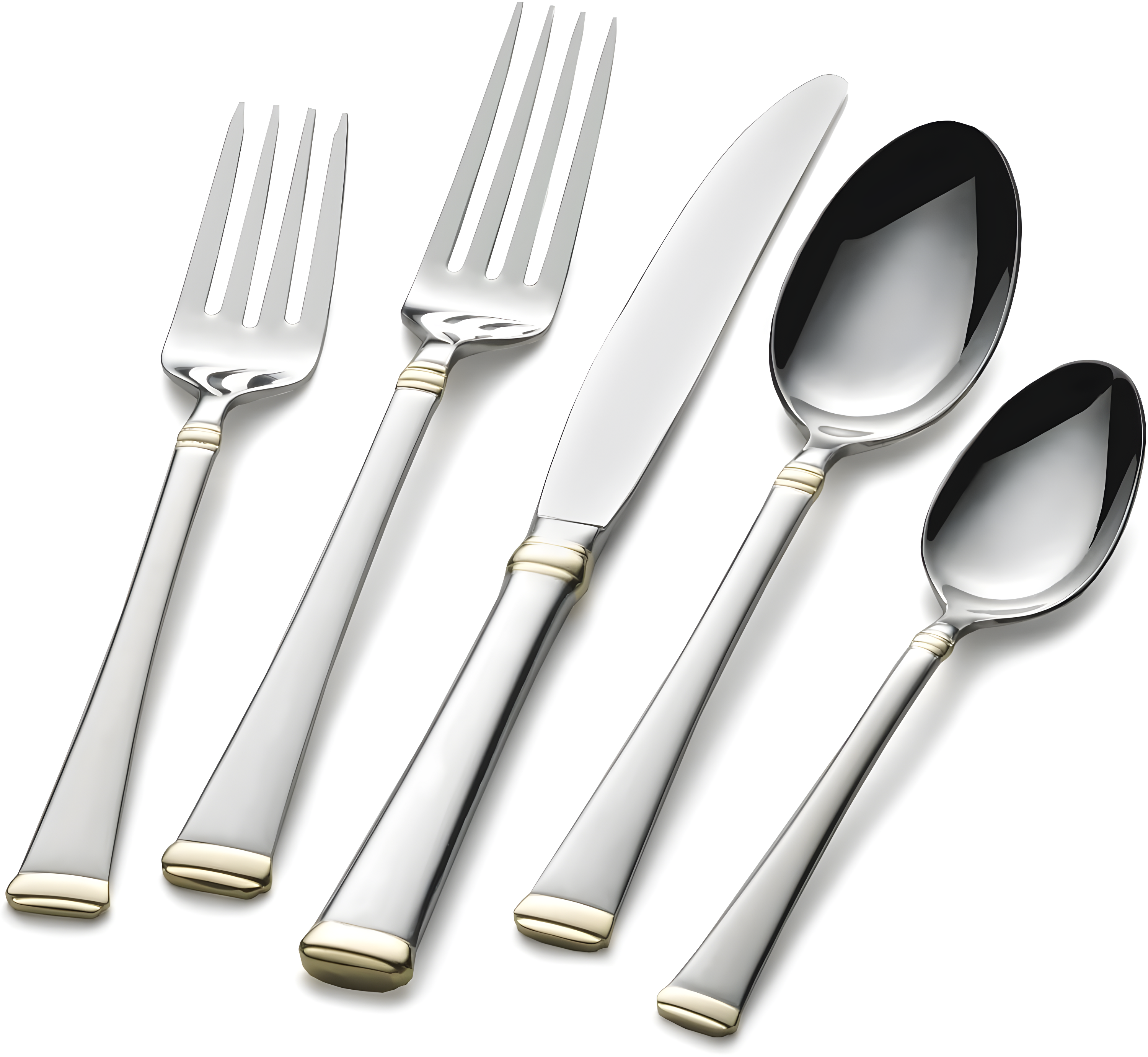 Gold Accent Stainless Steel 65-Piece Flatware Set