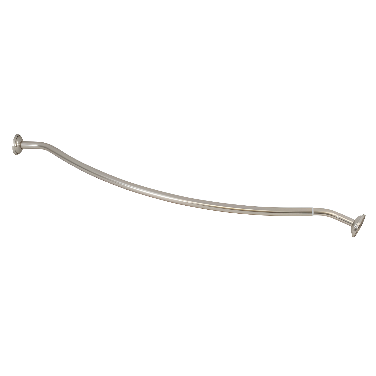 Adjustable Satin Nickel Curved Wall Mounted Shower Rod