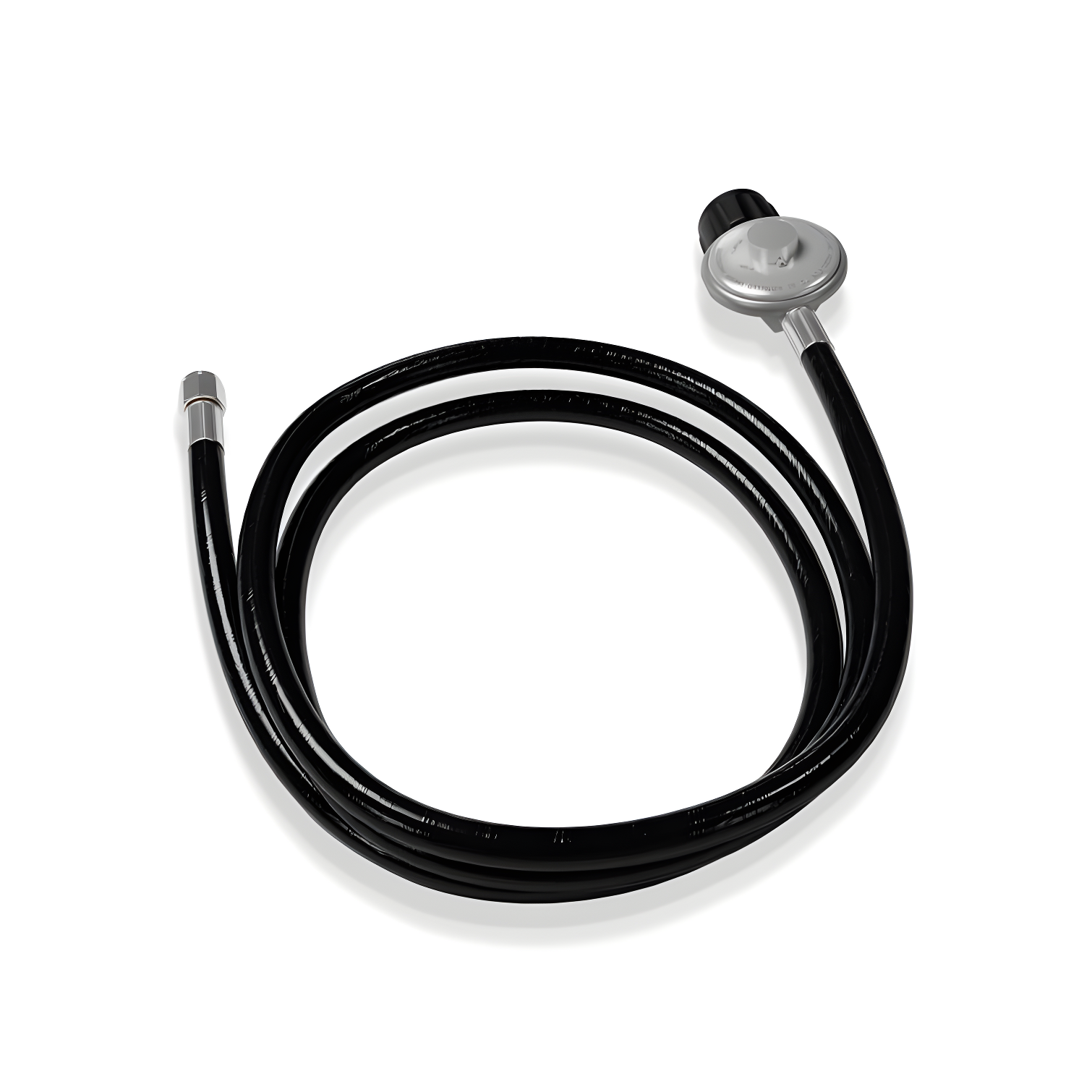 60-Inch Black Rubber Propane Gas Regulator Hose