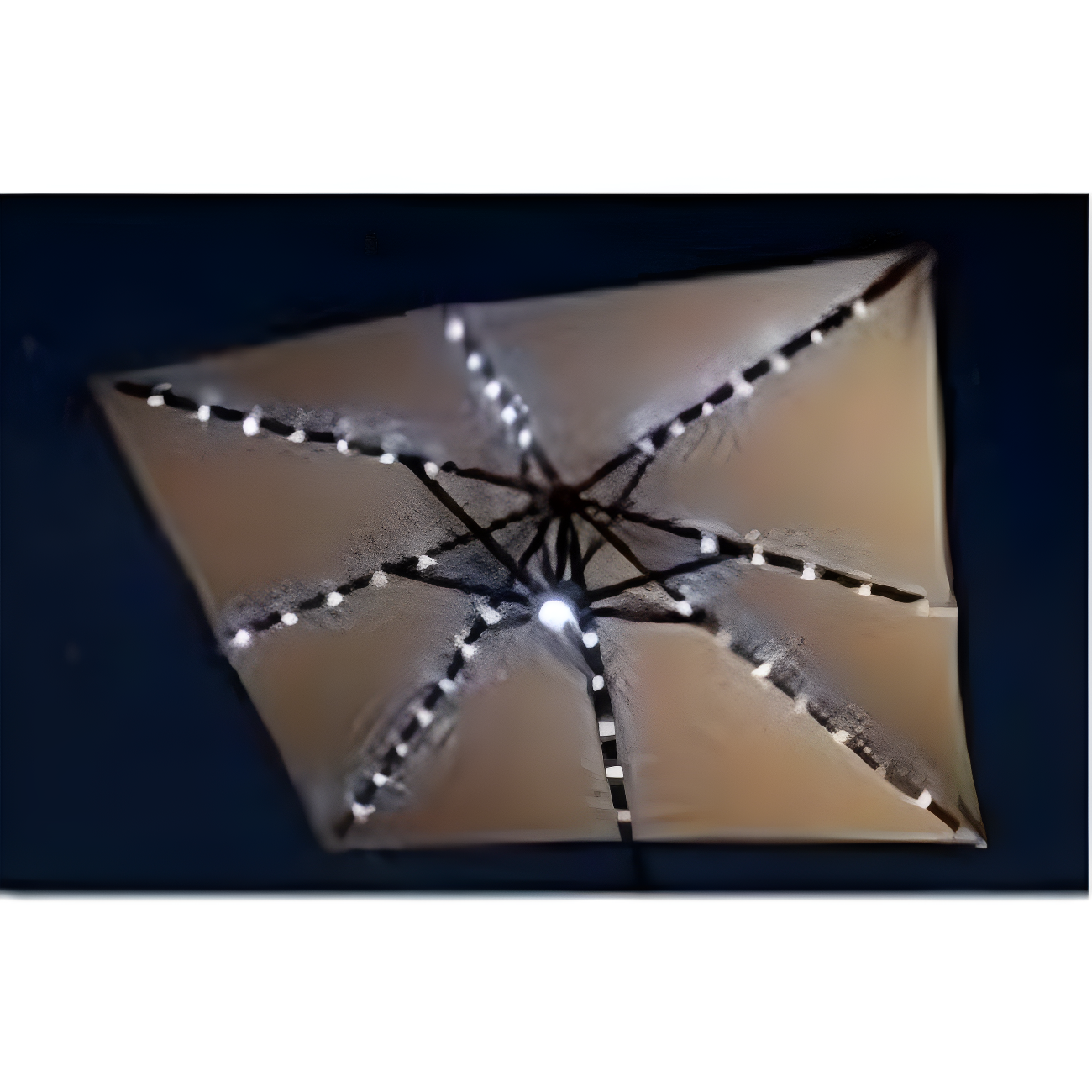 Beige Sunbrella Acrylic 10 ft. Cantilever Patio Umbrella with LED Lights