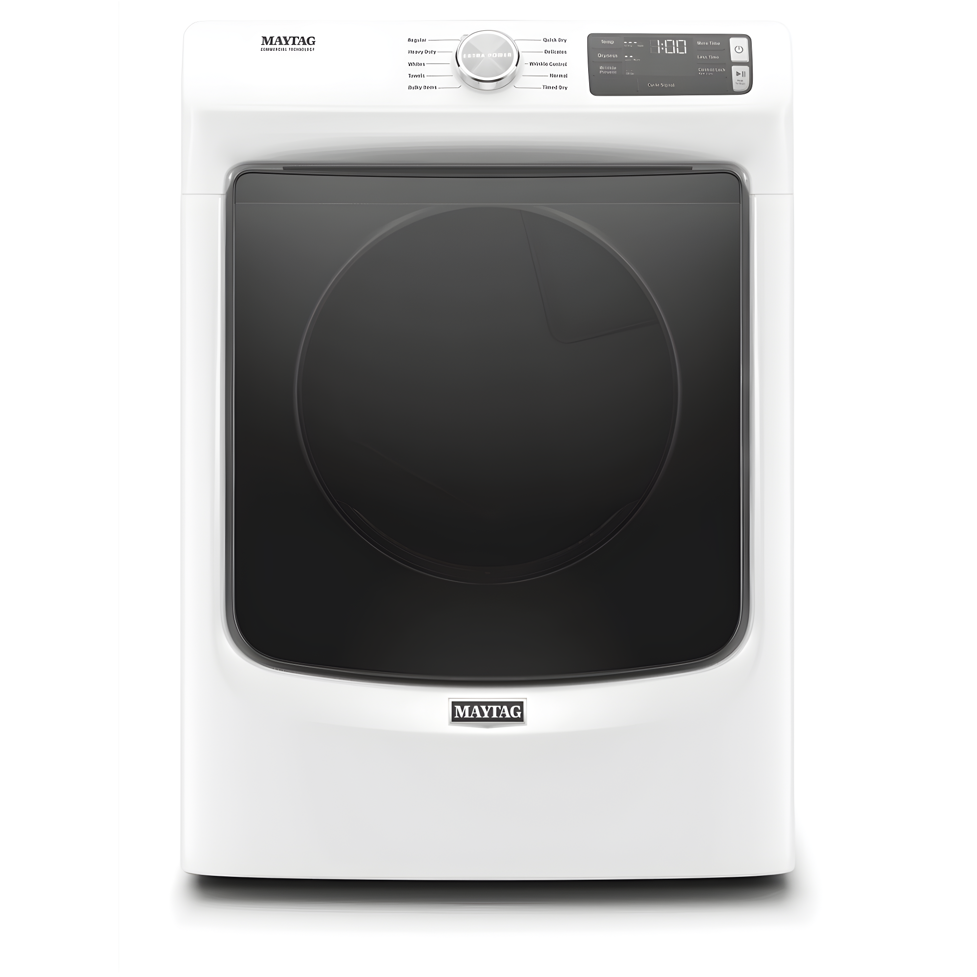 Maytag 7.3 Cu. Ft. White Front Load Gas Dryer with Moisture Sensing