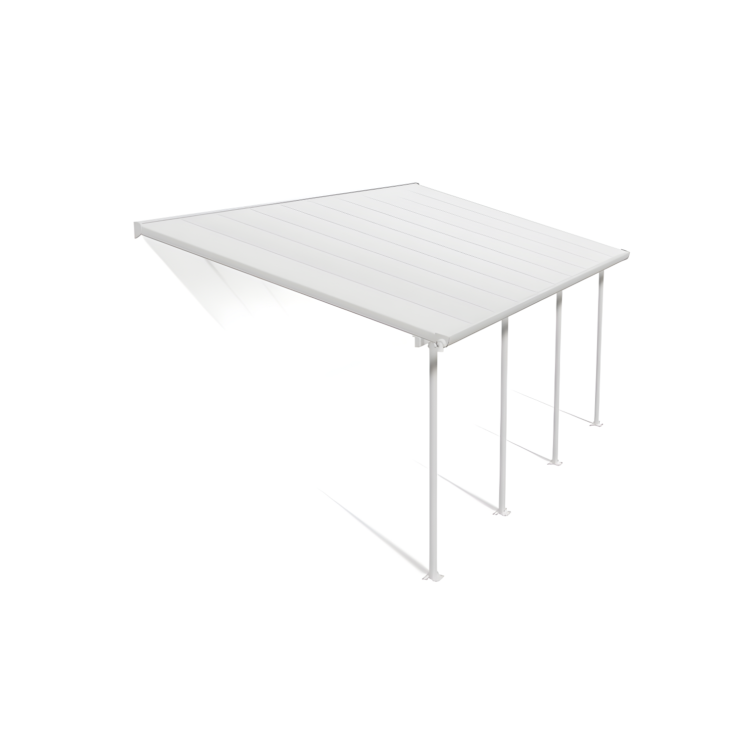 White Polycarbonate and Aluminum Patio Cover Awning, 10' x 20'