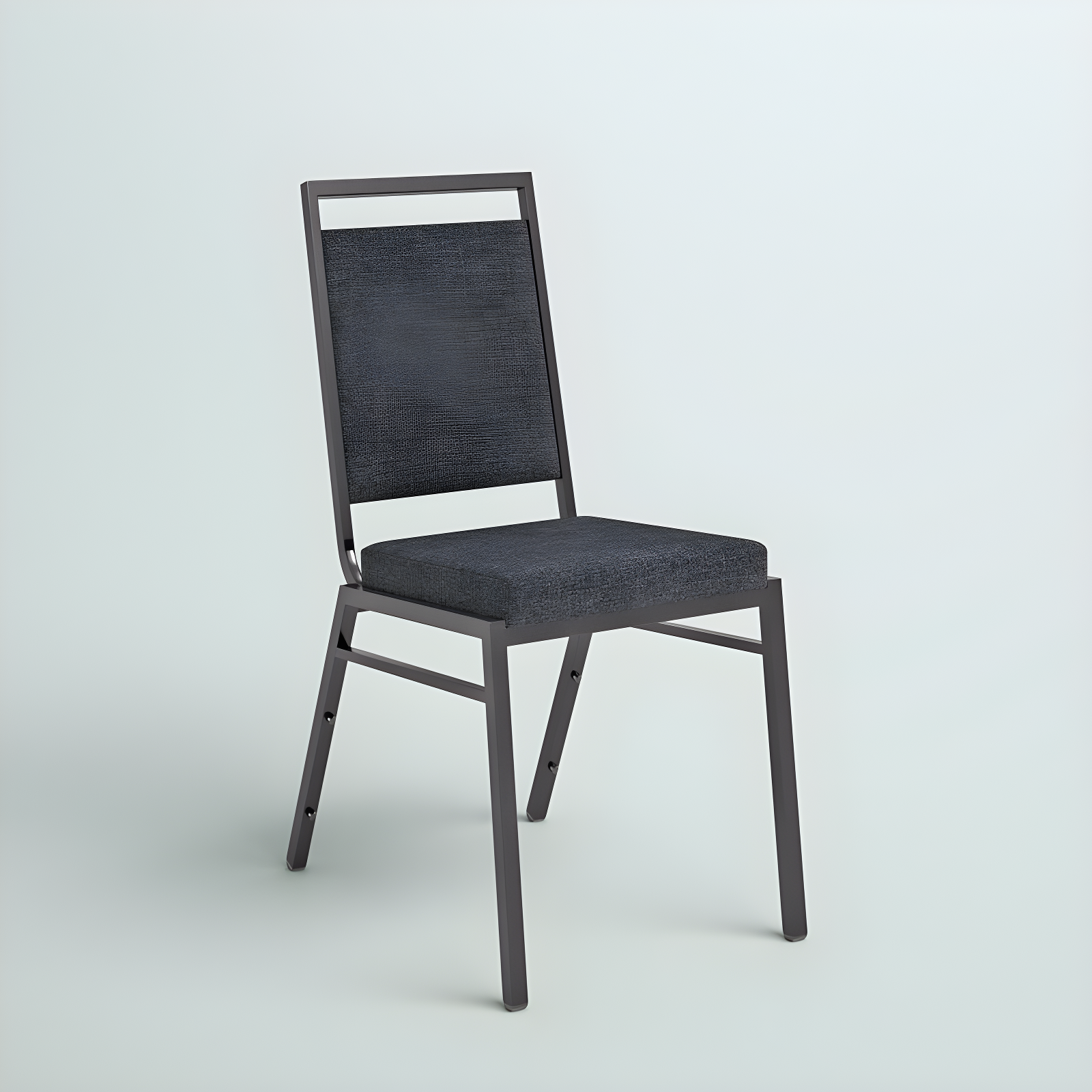 Dark Gray Fabric and Steel Stacking Banquet Chair