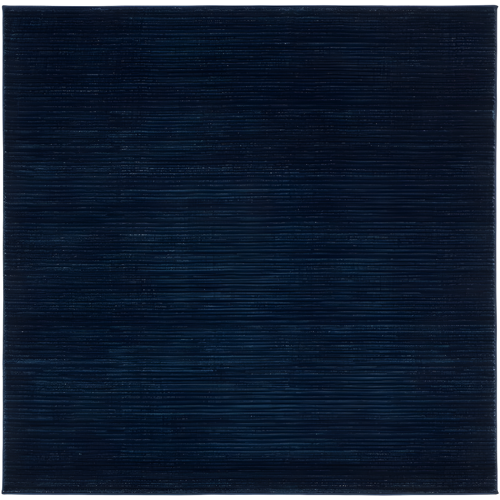 Navy Solid Synthetic Square Area Rug, 6'7"