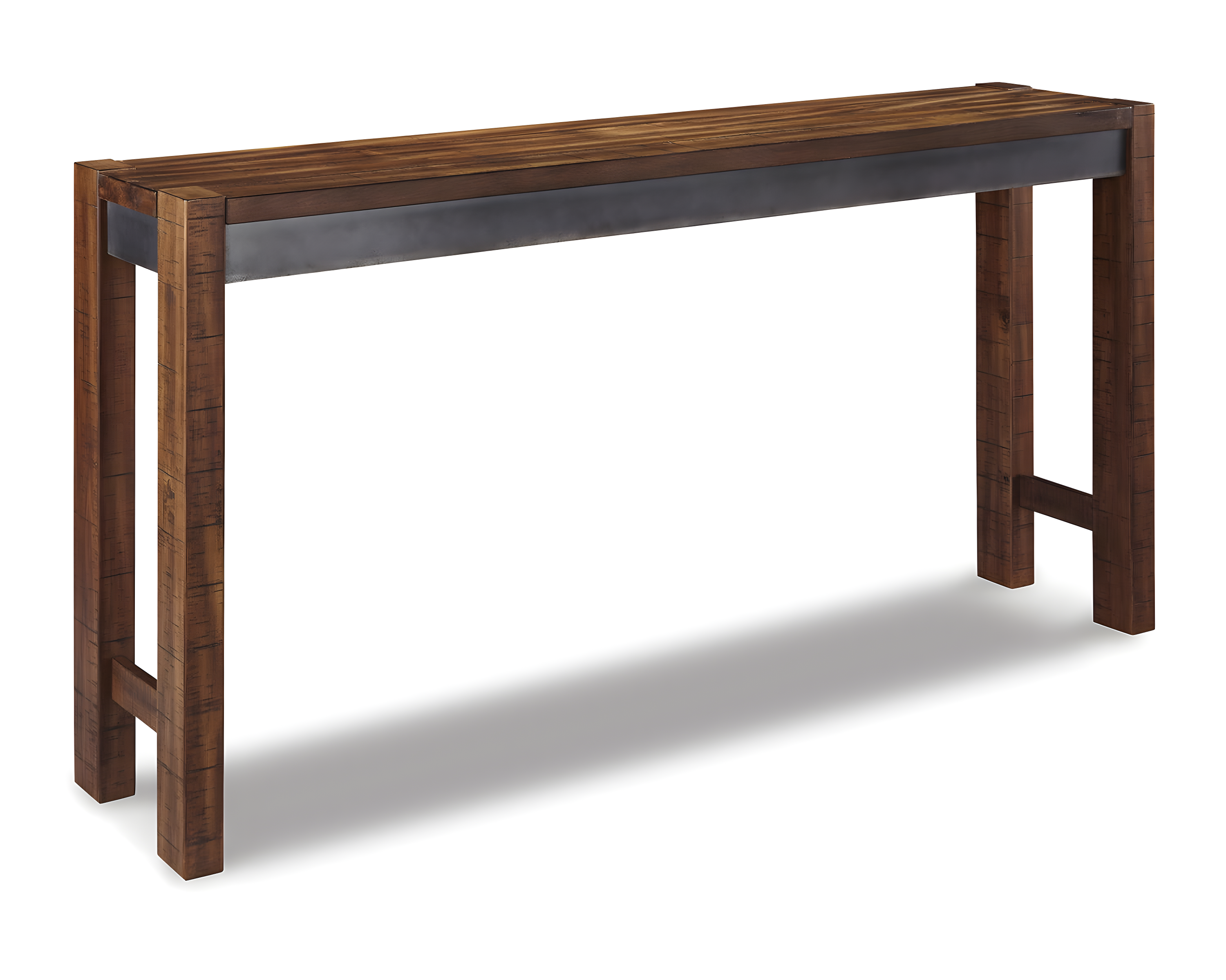 Torjin Industrial Gray-Brown Long Counter Dining Table