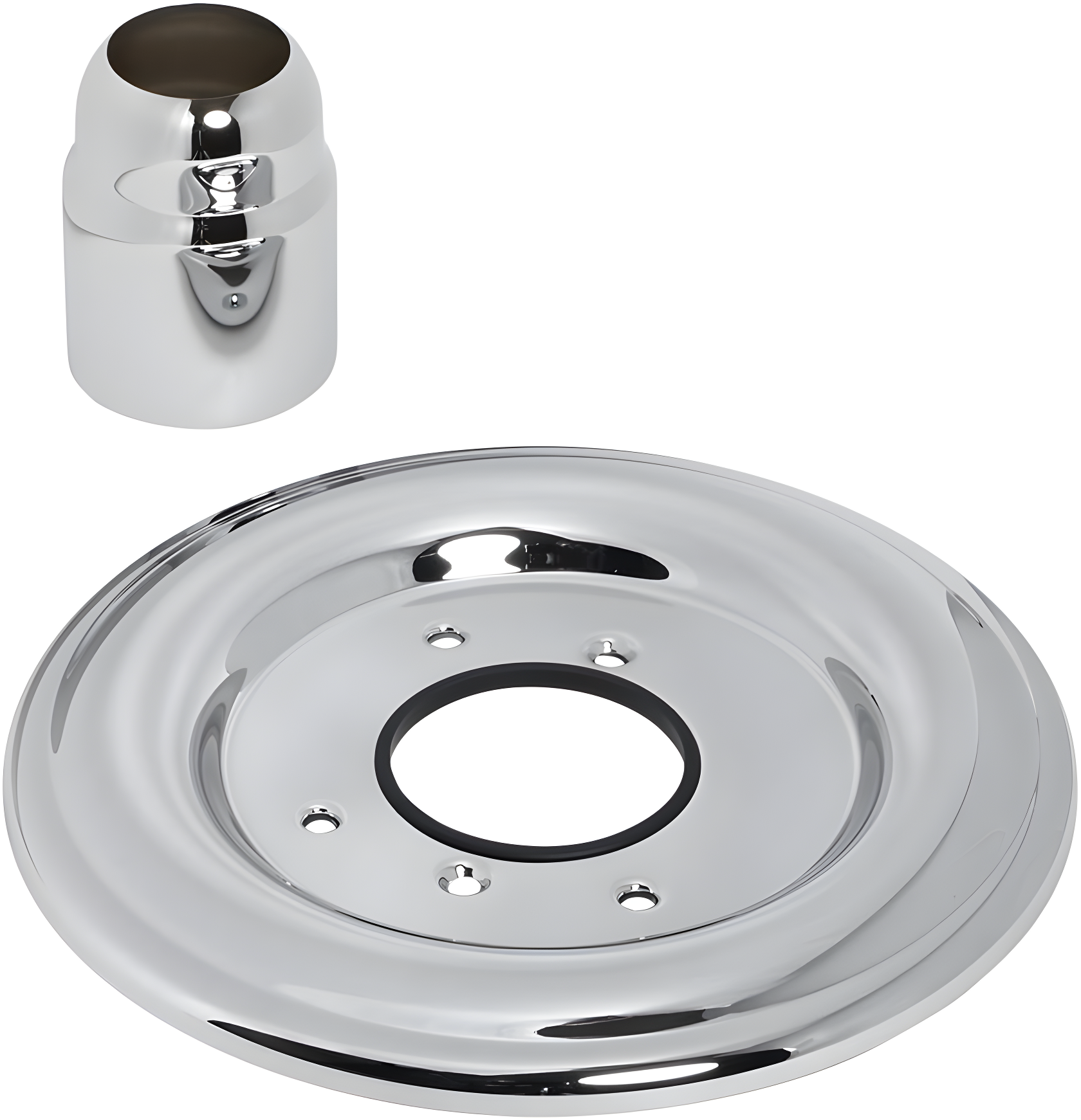 Polished Chrome Steel Shower Escutcheon Kit with Hex Tool