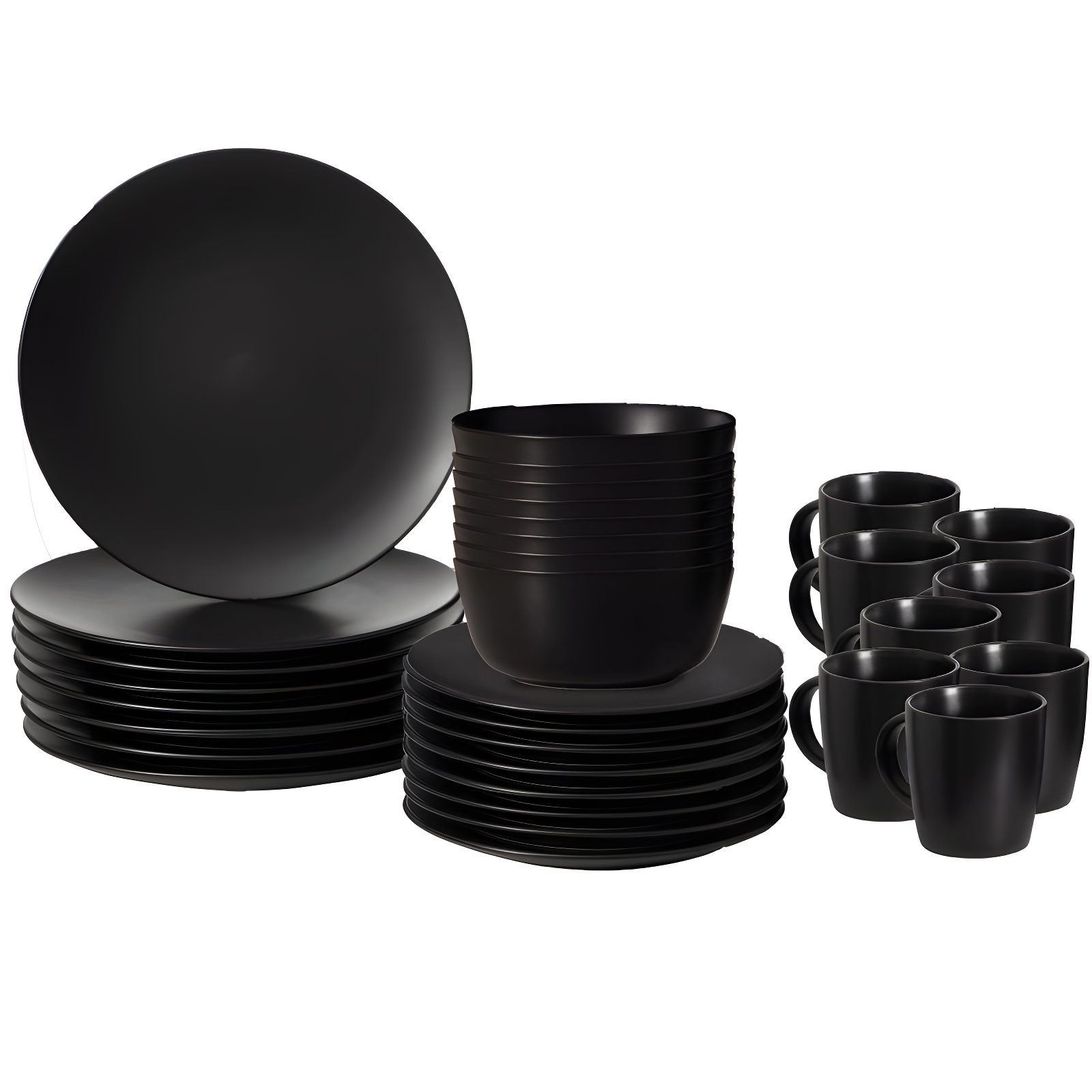 Black Ceramic 32-Piece Dinnerware Set for 8