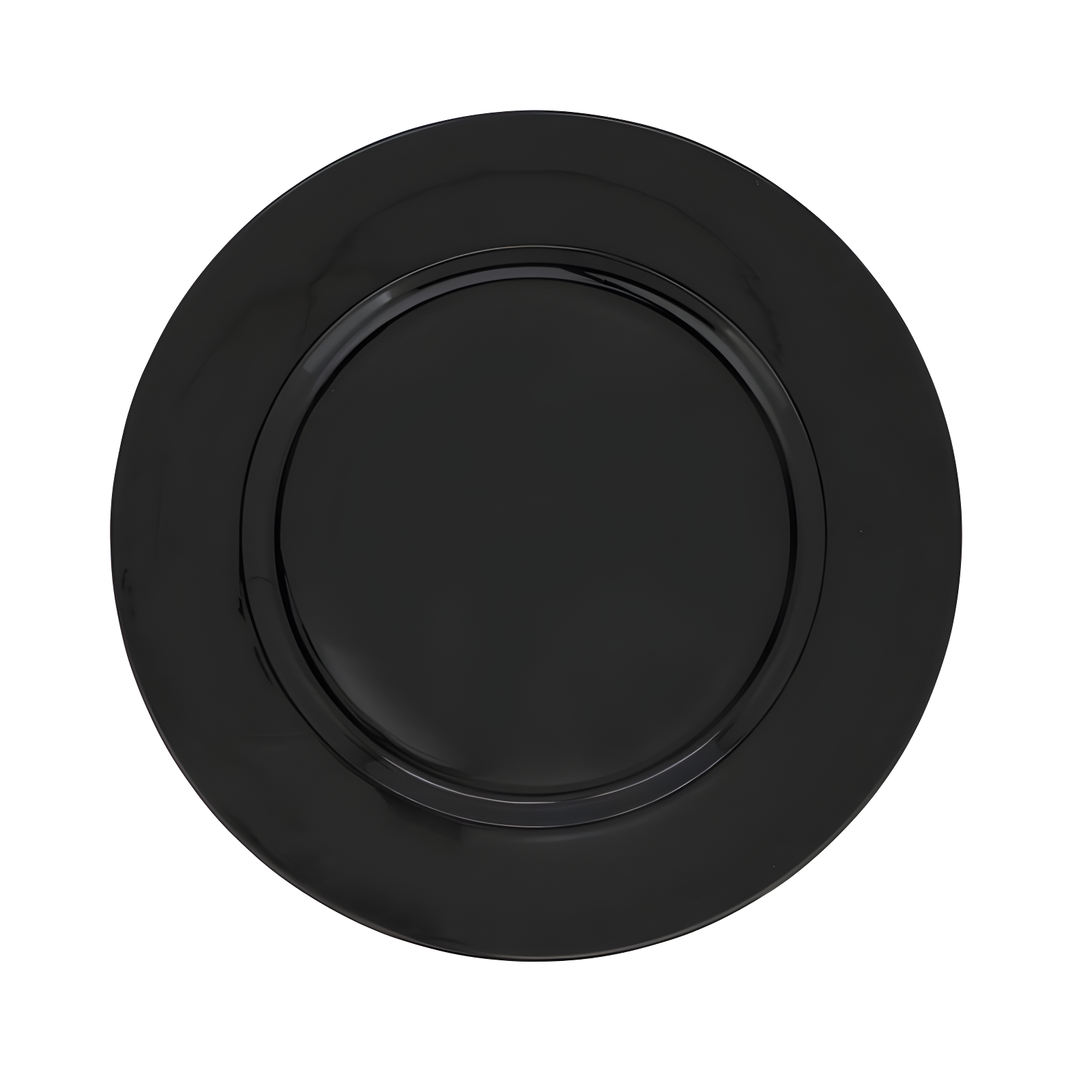 Classic Black Round Plastic Charger Plates Set of 4