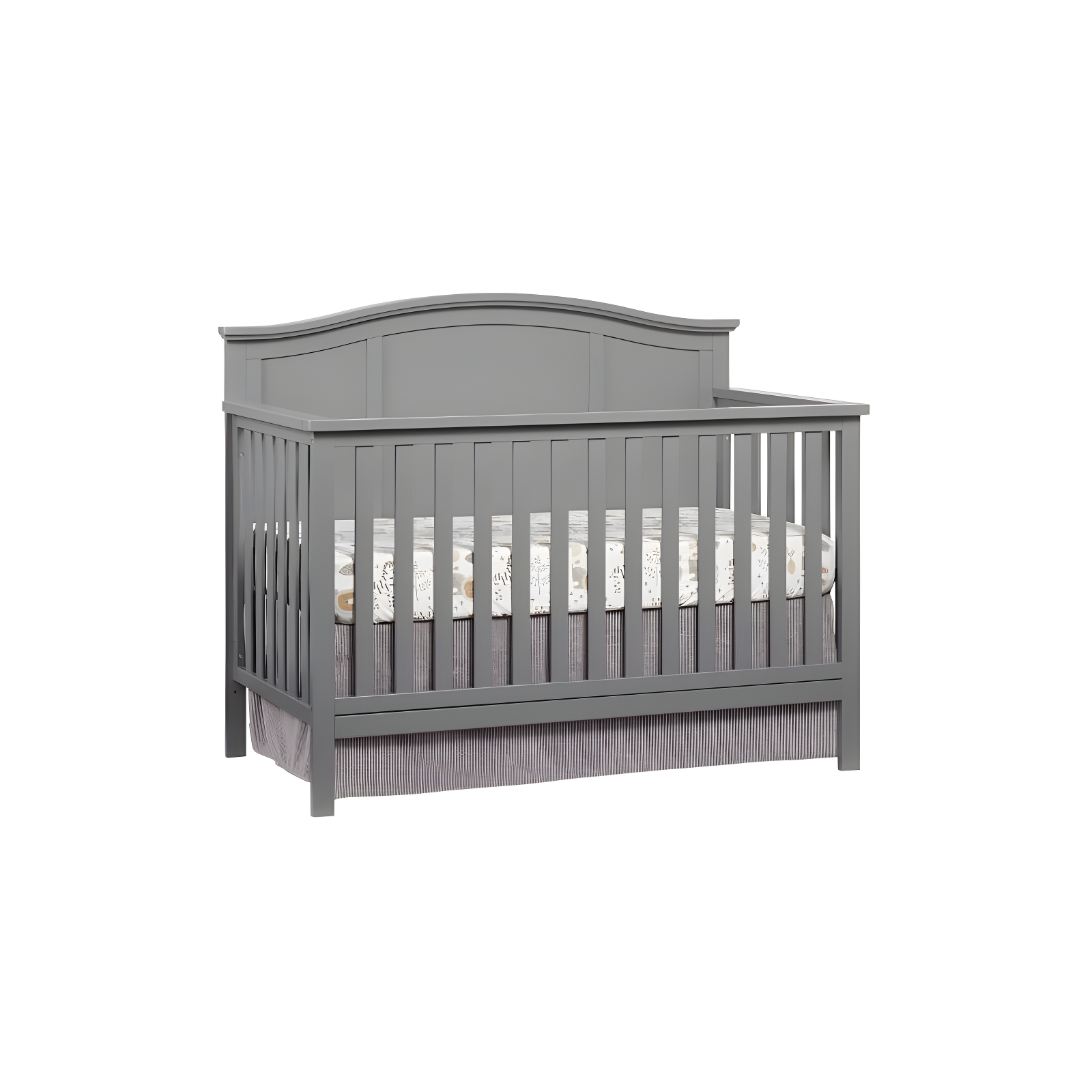 Dove Gray Wooden 4-in-1 Convertible Baby Crib