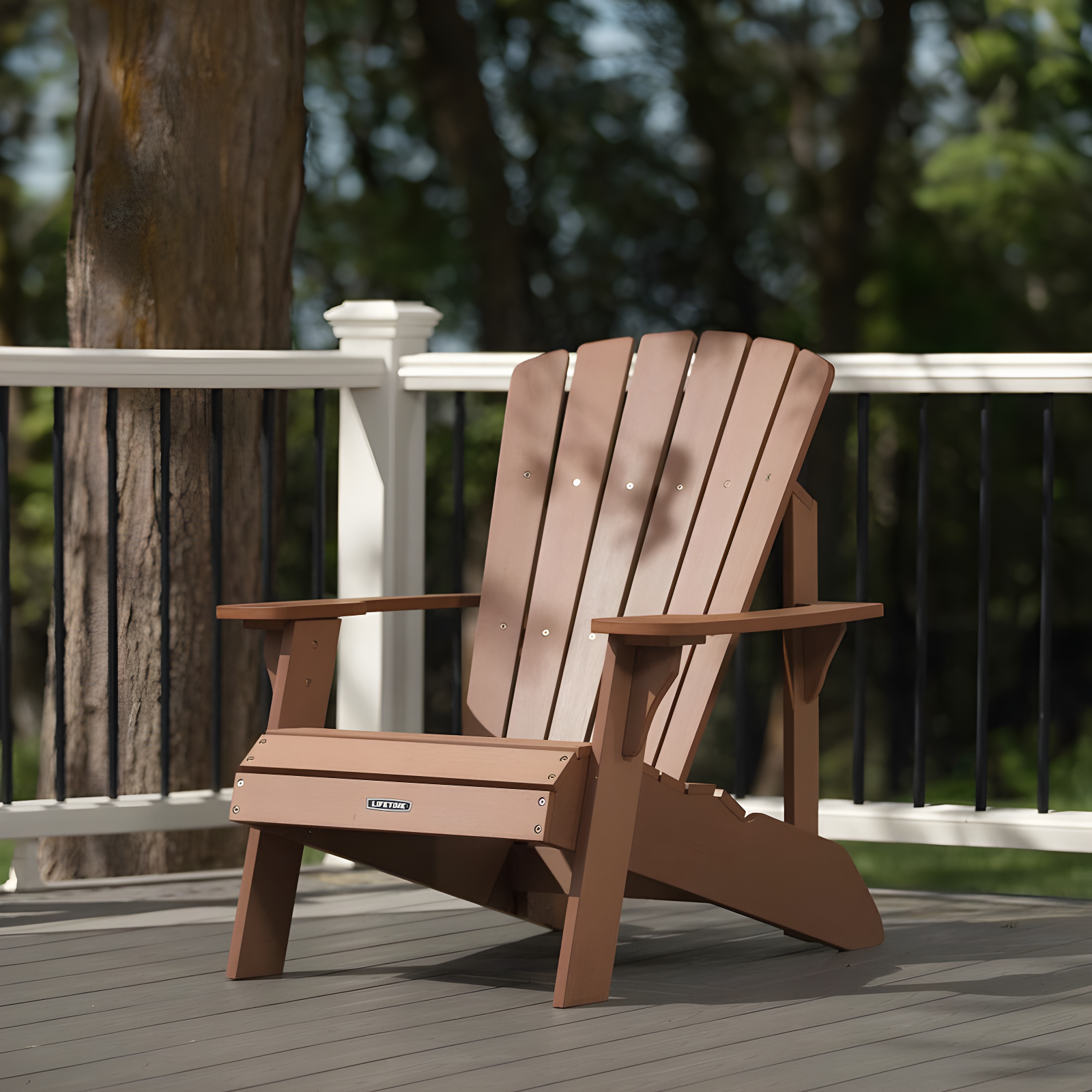 Weather-Resistant Polystyrene Adirondack Chair with Arms