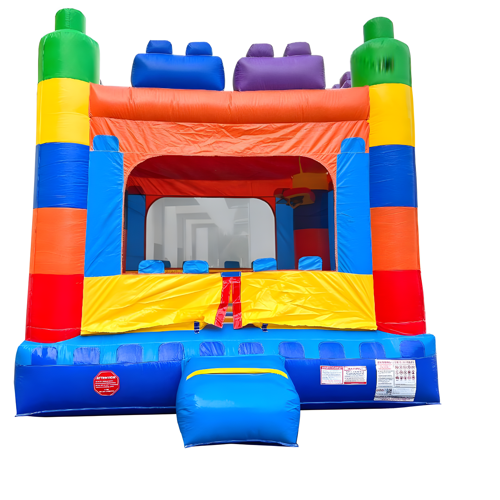 Rainbow Castle Inflatable Bounce House with Slide and Blower