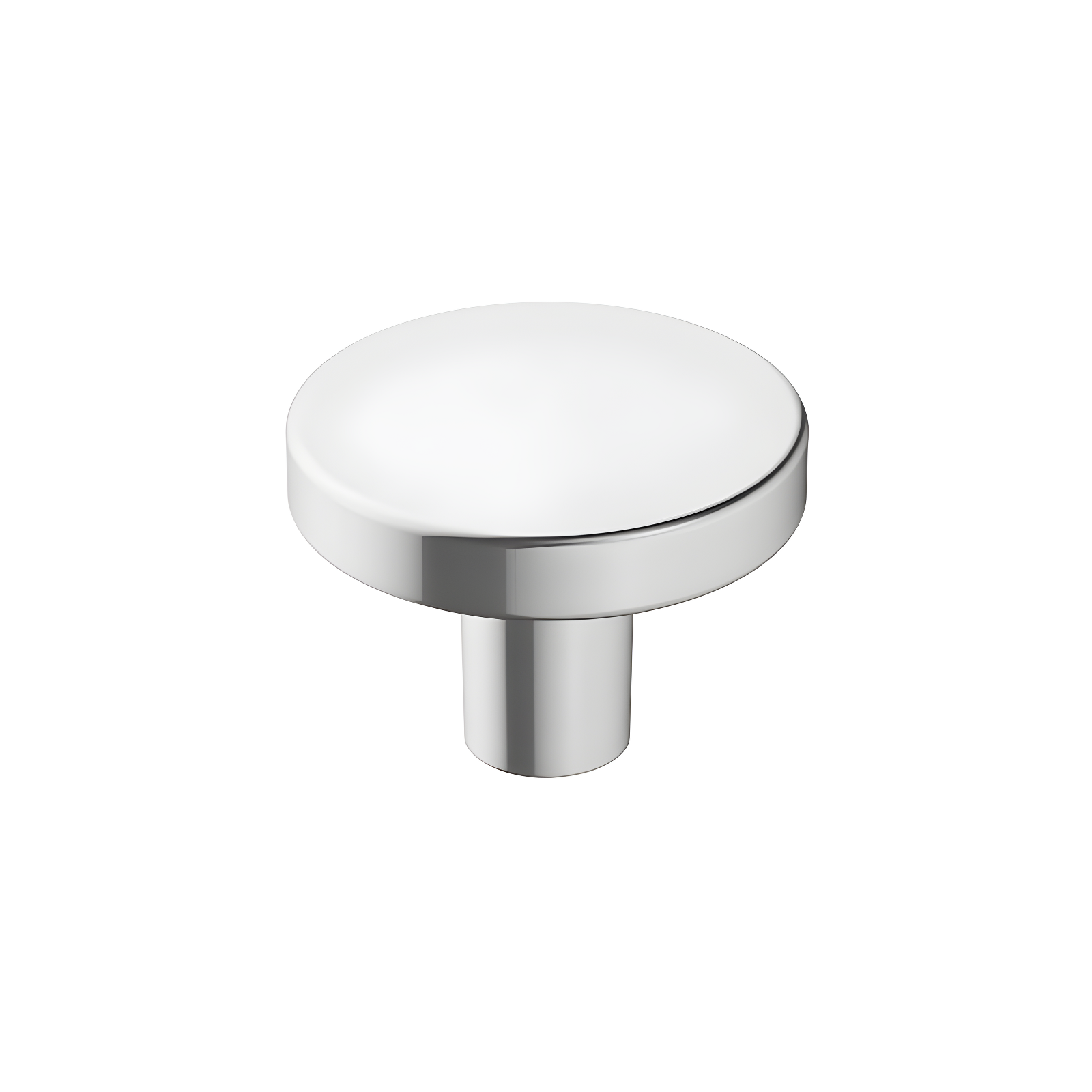 Polished Chrome Round Cabinet Knob with Mounting Hardware