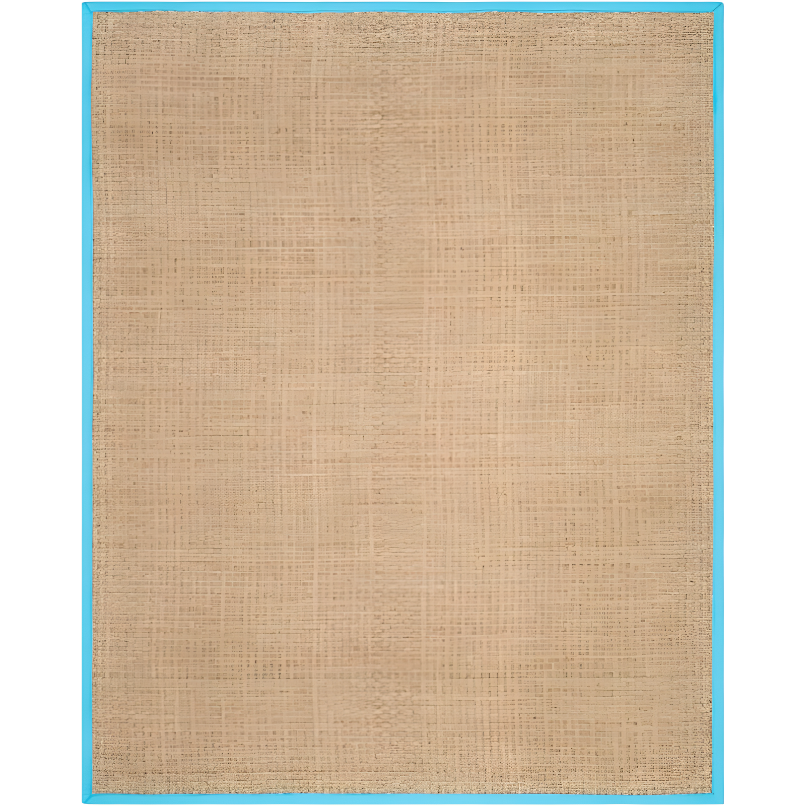 Natural and Turquoise Hand-Knotted Cotton Area Rug