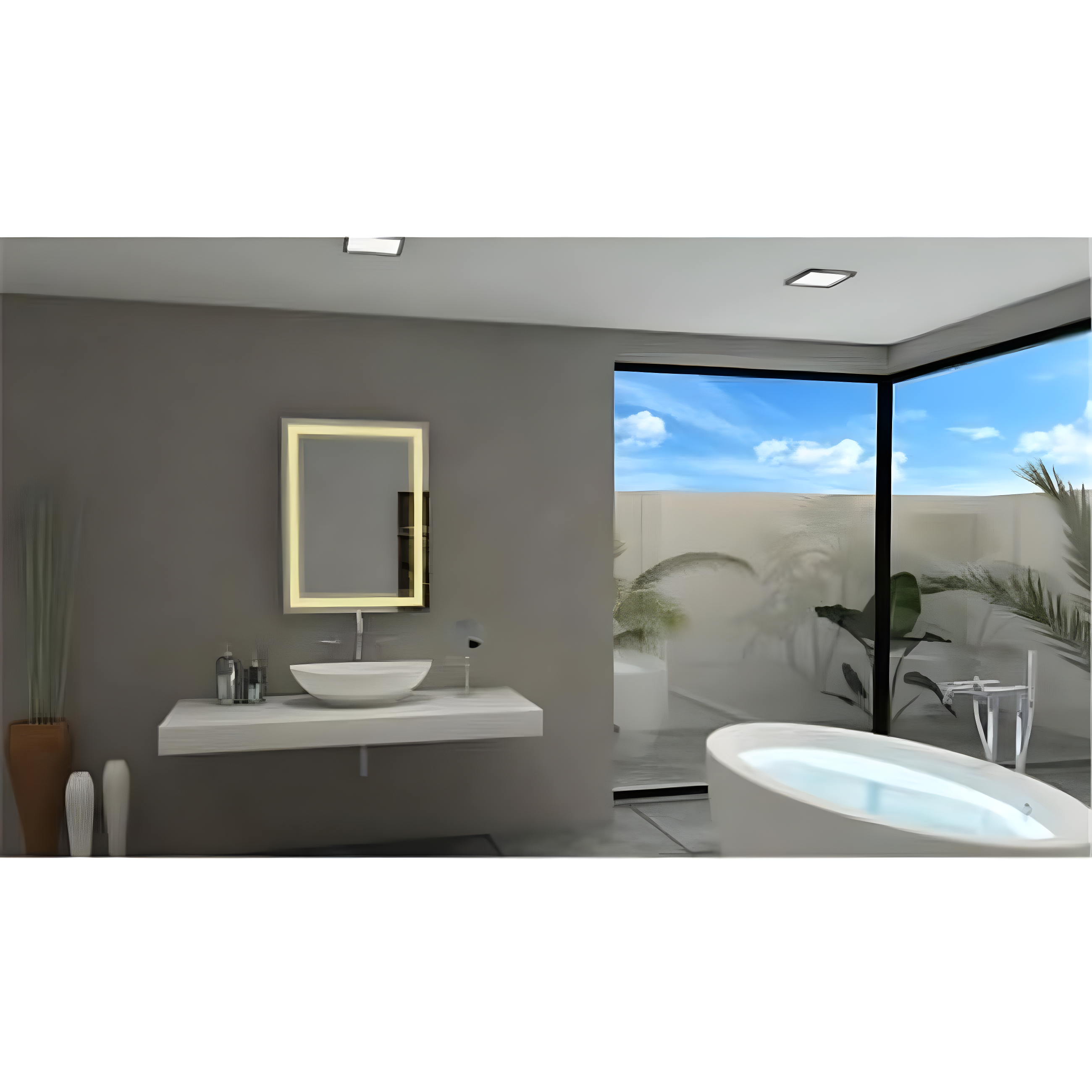 Elegant Harmony Frameless Rectangular Vanity Bathroom Mirror, 76" x 37"