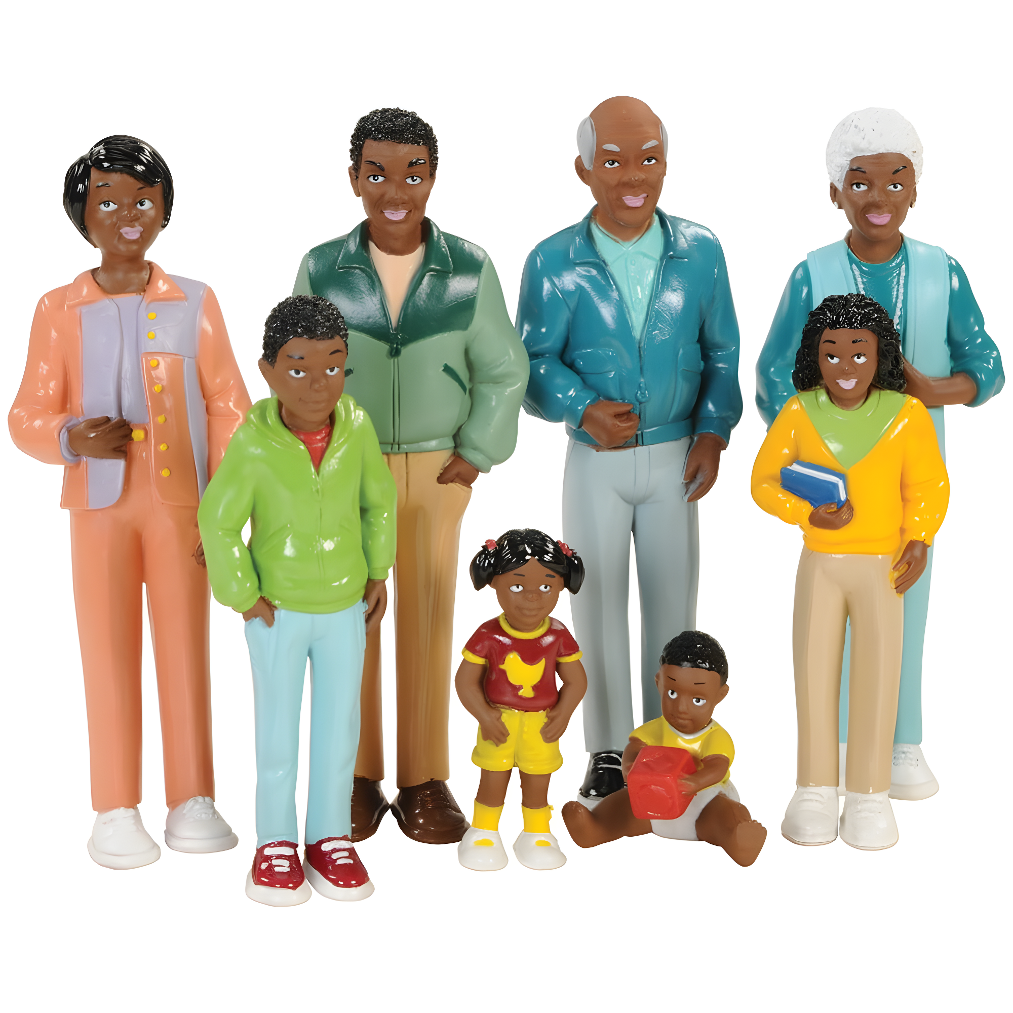 Inclusive Multigenerational Vinyl Family Toy Set, 8 Pieces