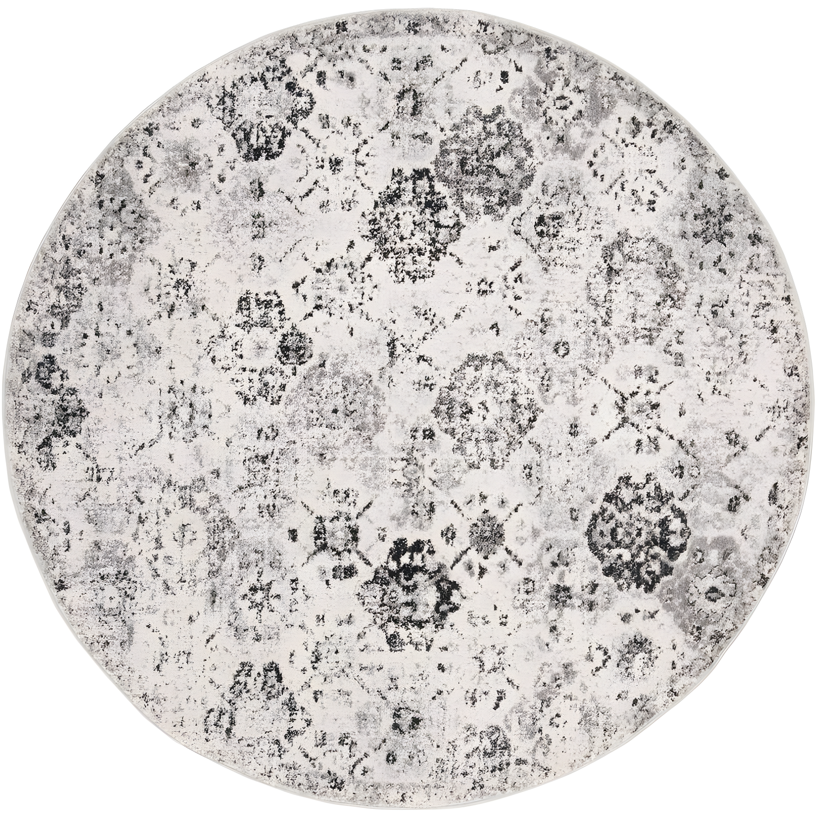 Madison 3' Round Gray Synthetic Reversible Area Rug