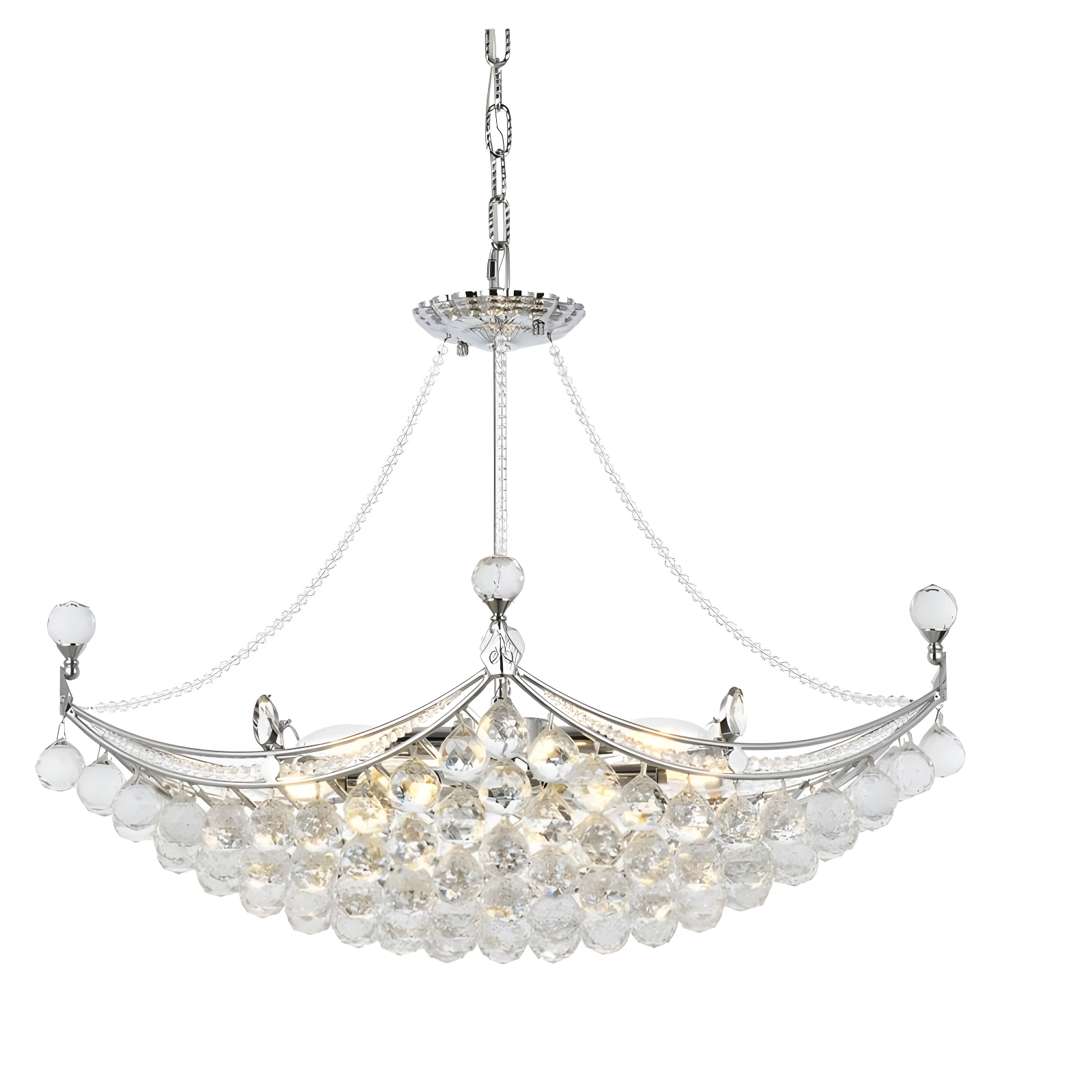 Corona 8-Light Chrome Chandelier with Clear Royal Cut Crystal