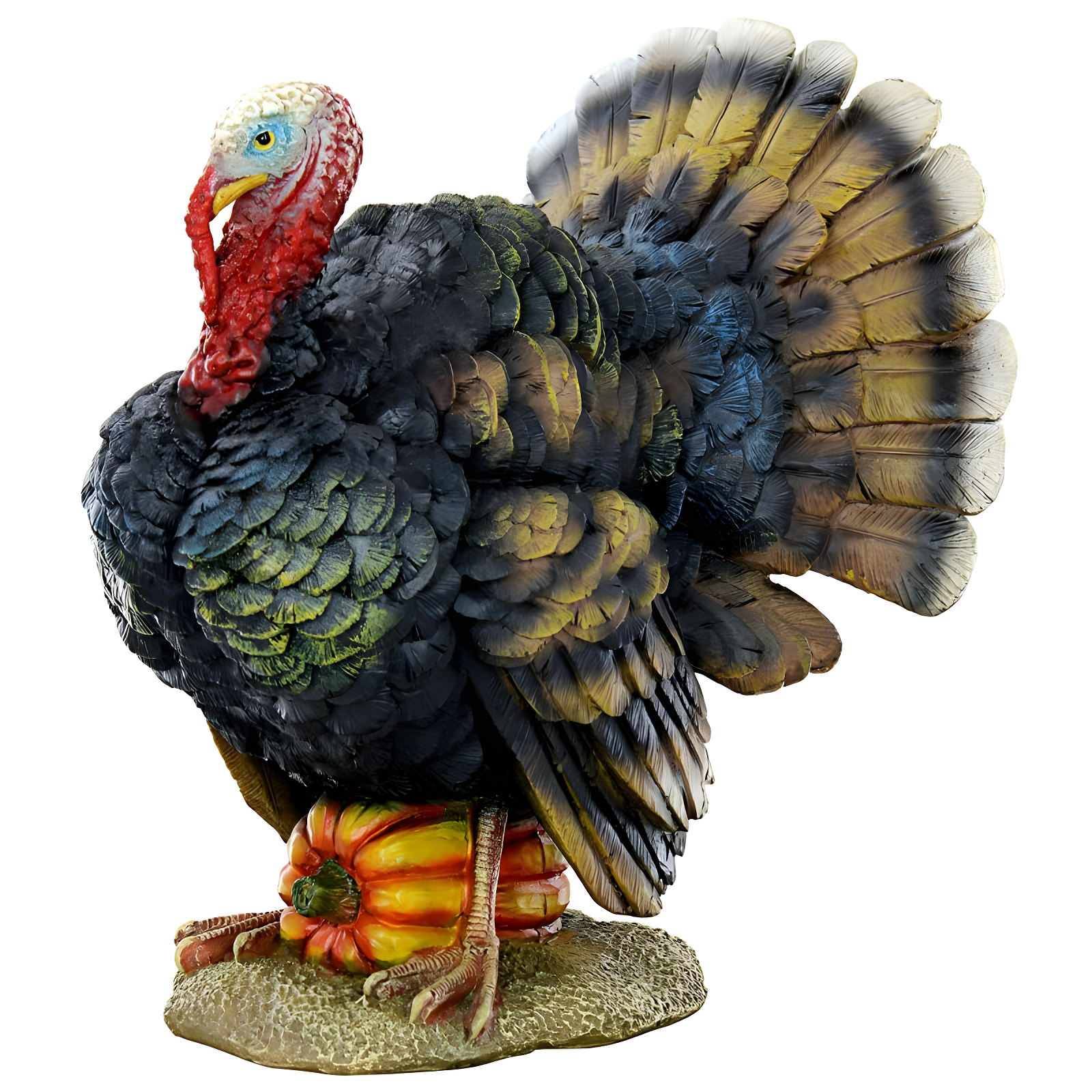 Hand-Painted Resin North American Turkey Statue