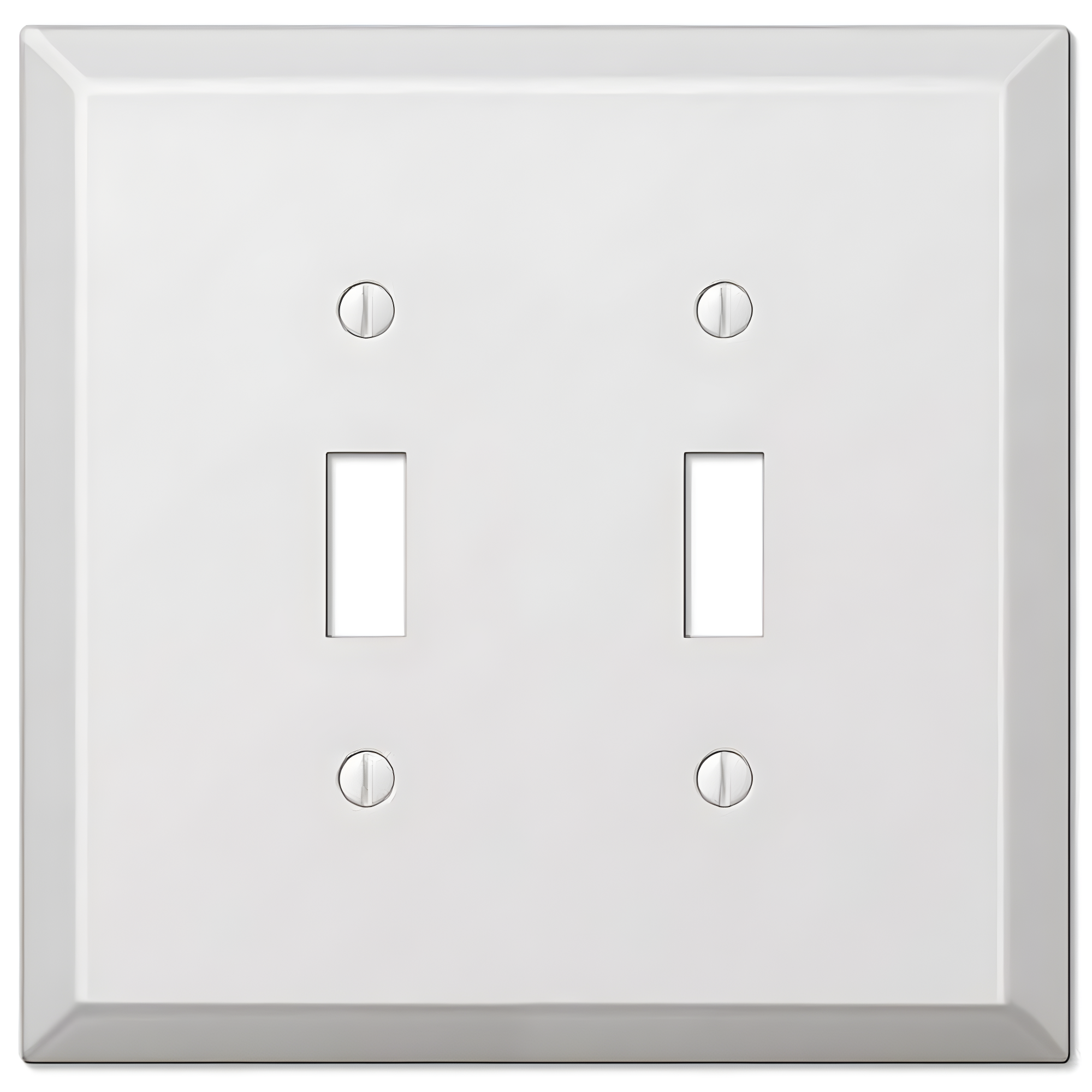 White Steel Double Toggle Oversized Wallplate