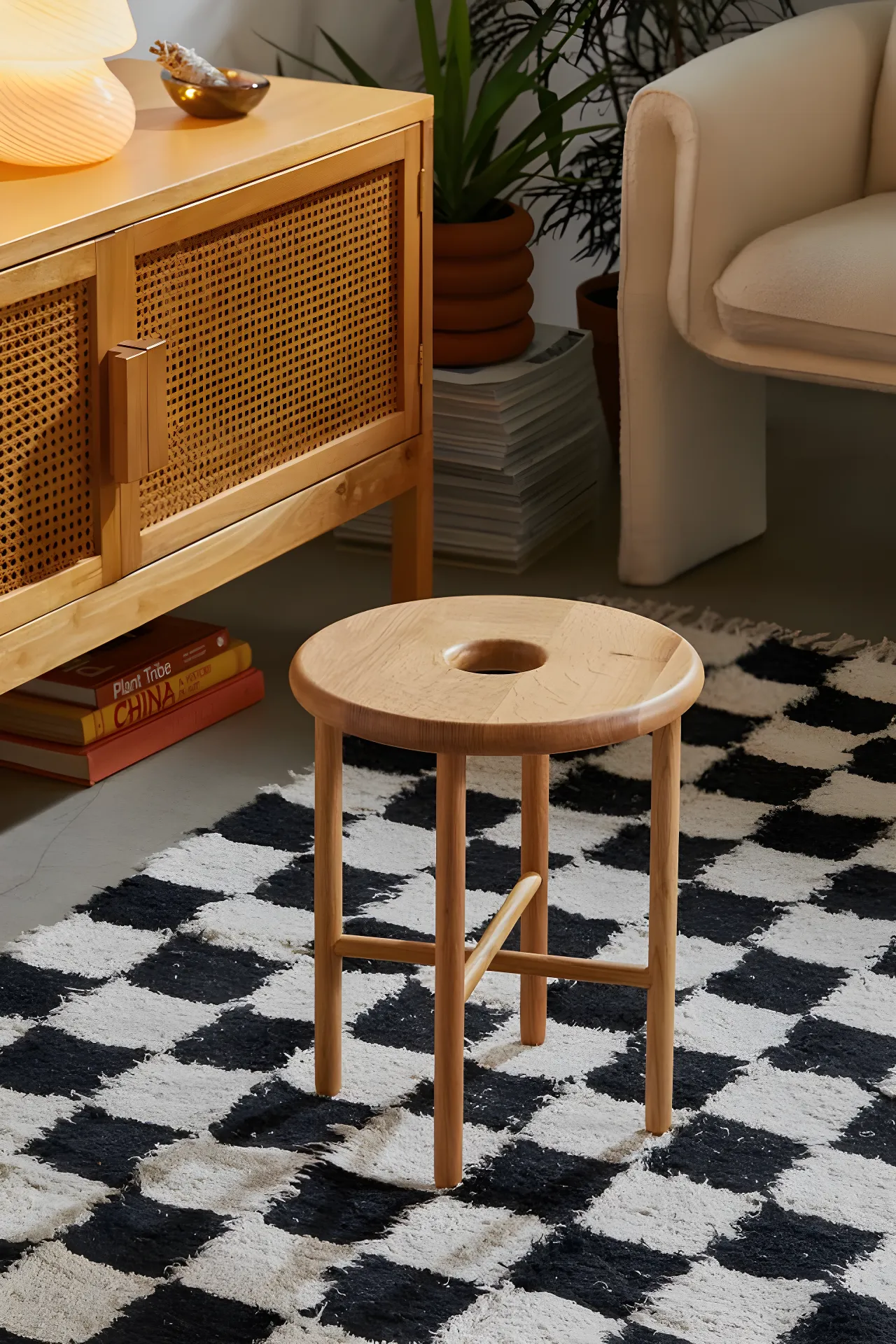 Namba Solid White Oak Contemporary Stool