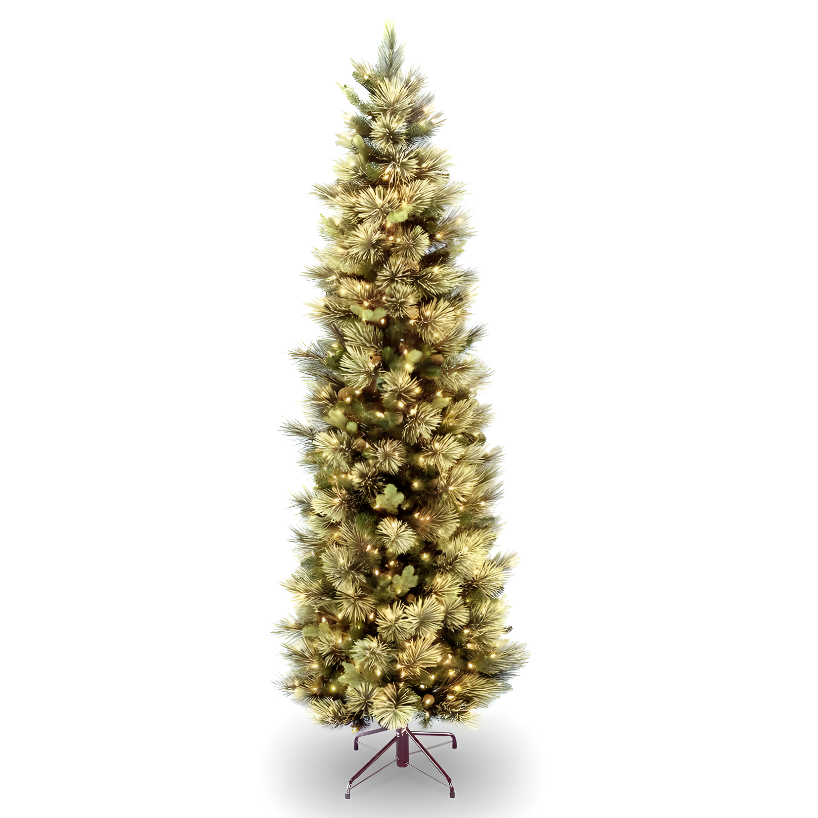 Slim Carolina Pine 6.5' Green Artificial Christmas Tree with Clear Lights